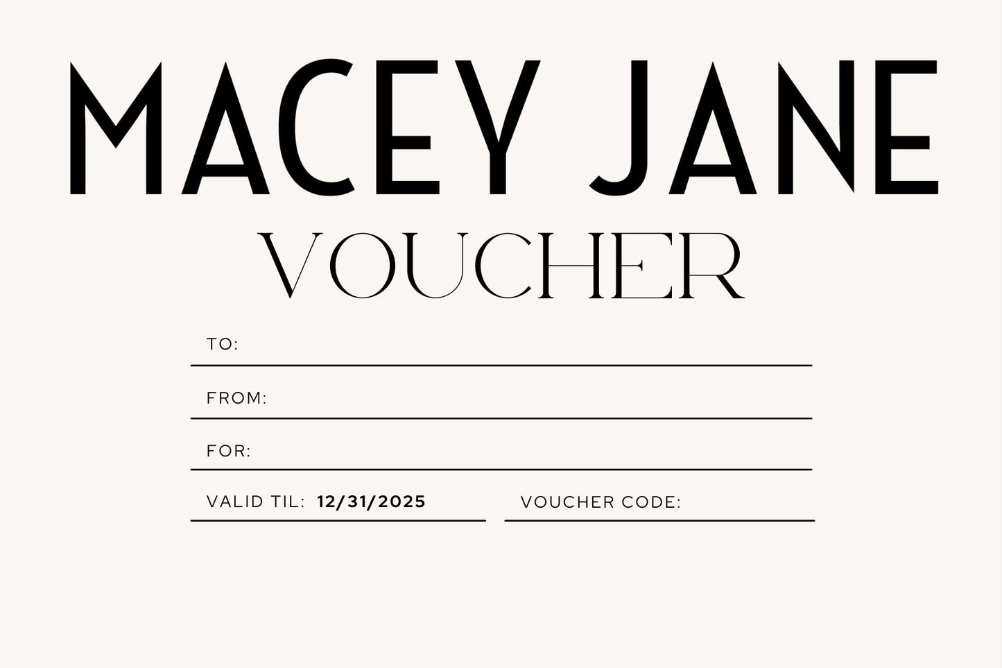 Macey Jane Gift Card – The Perfect Gift for Effortless Elegance