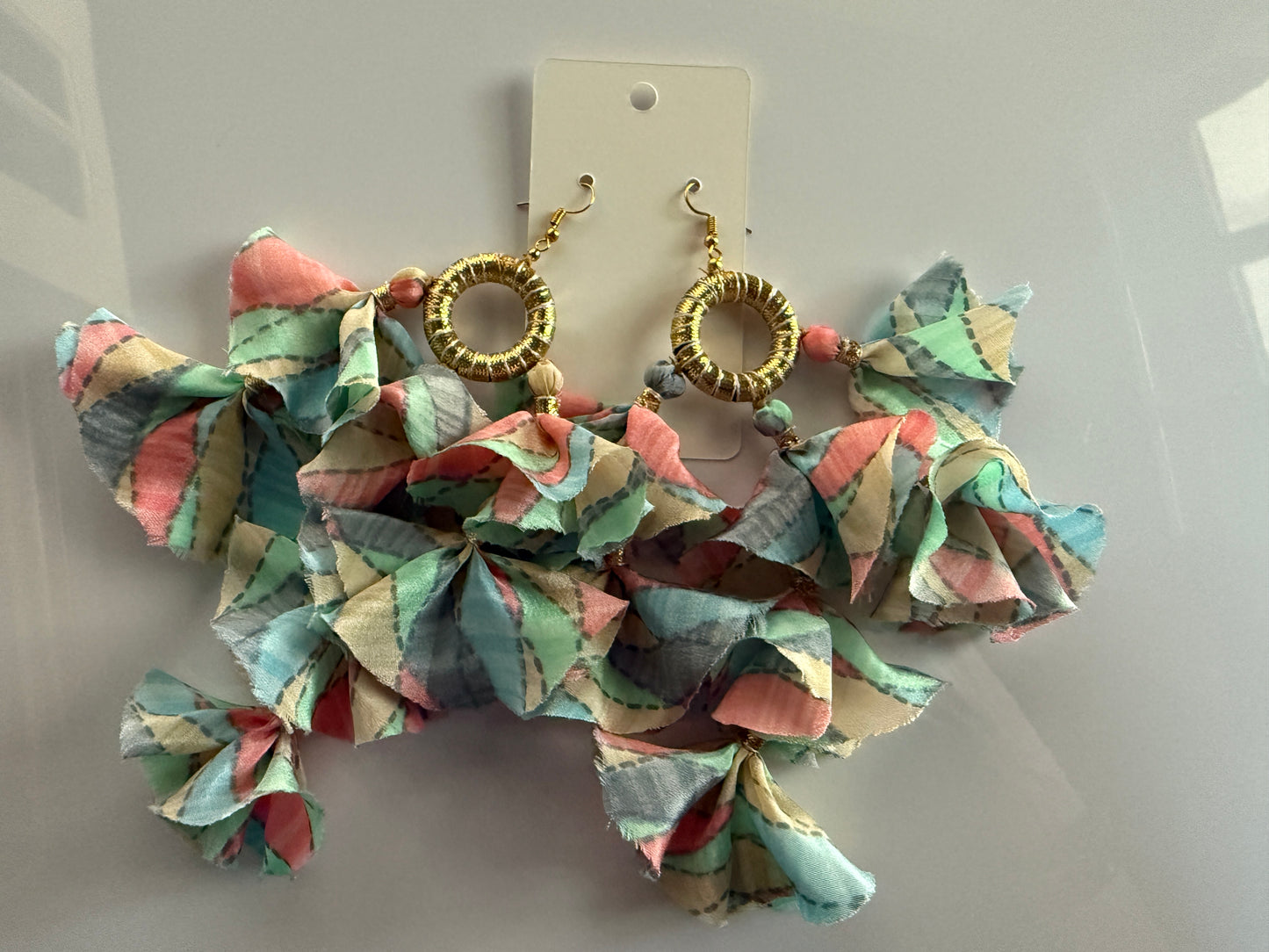 Silk Sari Tassel Earrings