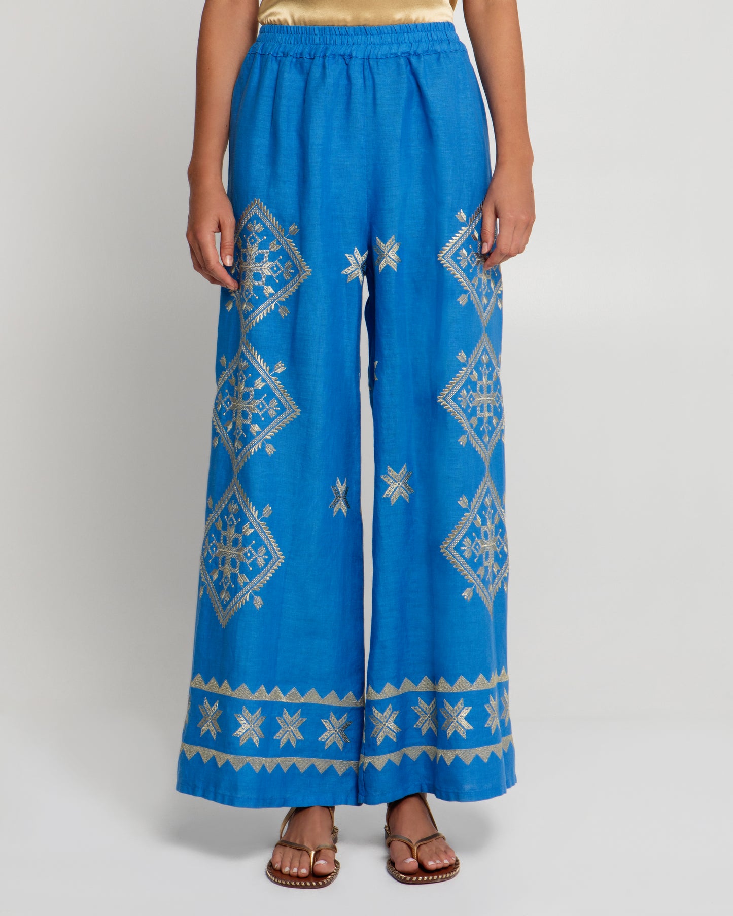 Lefkada Elastic Waist Linen Pants