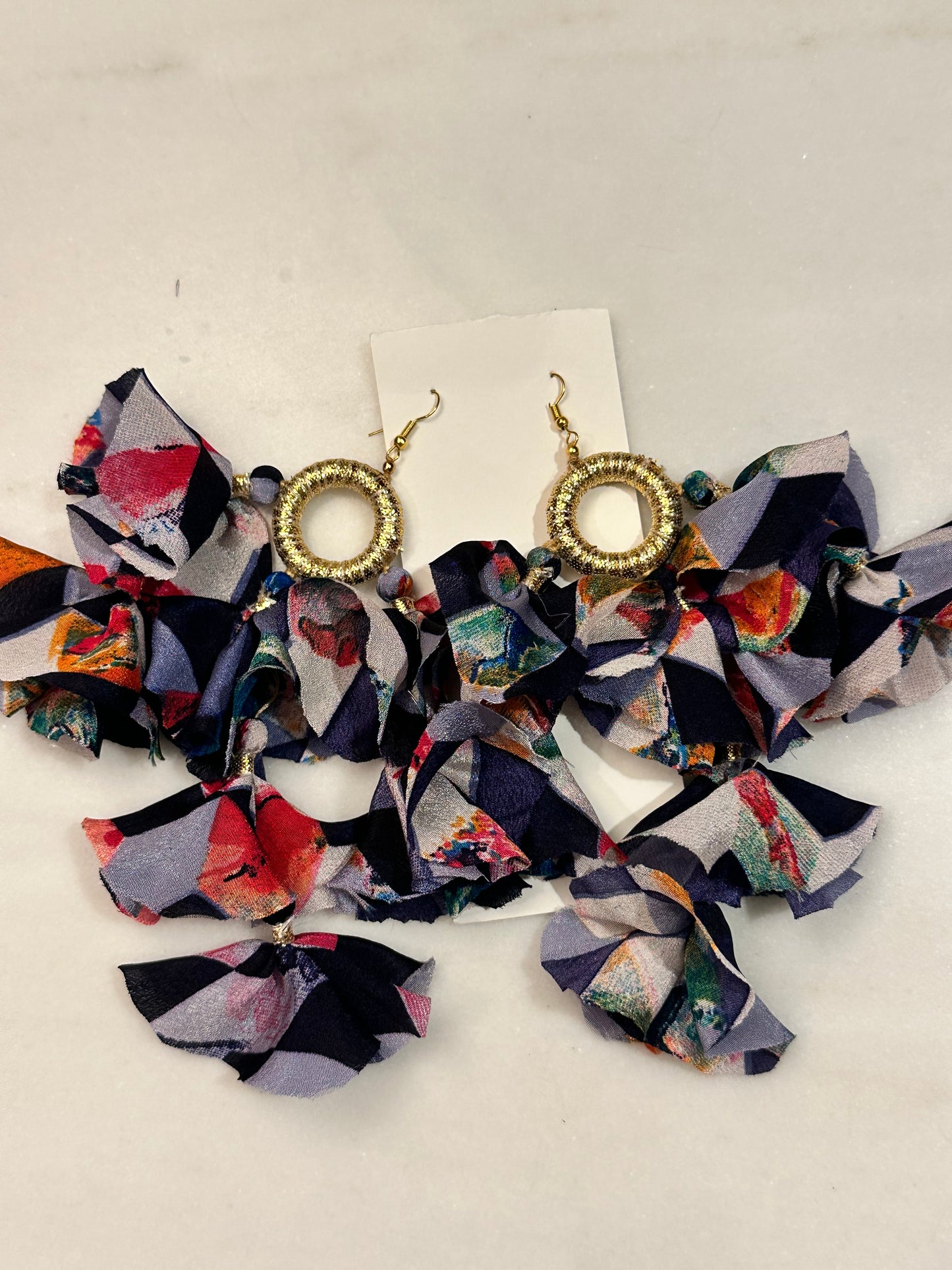 Silk Sari Tassel Earrings