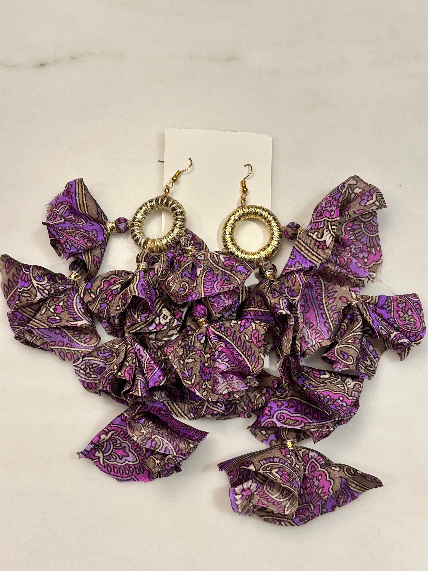 Silk Sari Tassel Earrings