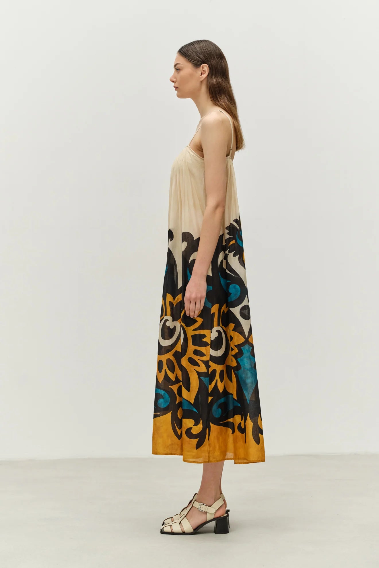 Warmth Spagetti Strap Maxi Cotton Dress