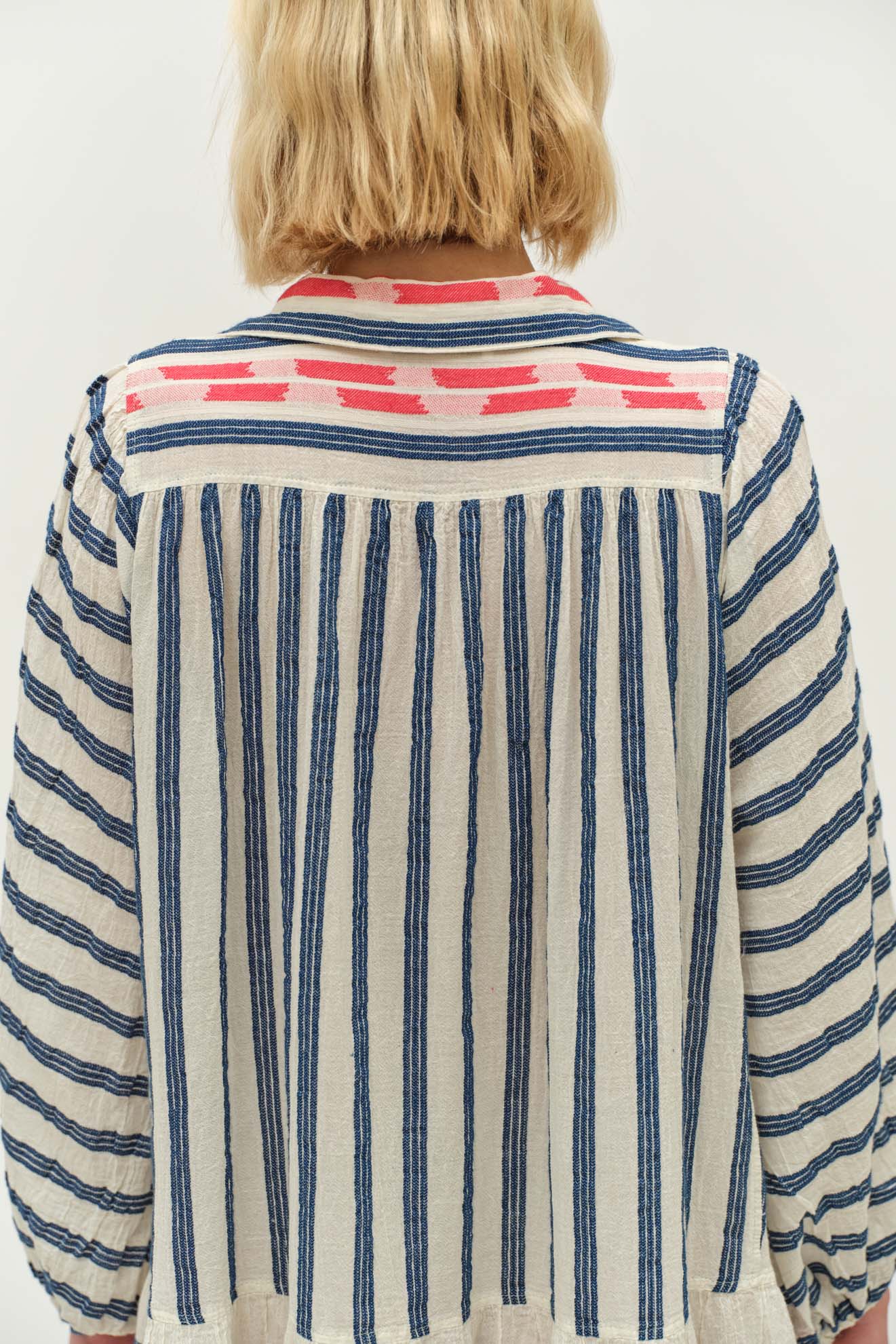 Nifty Nautical Long Sleeve Cotton Dress