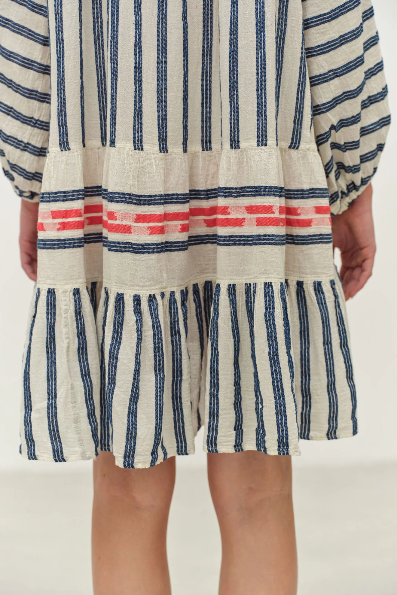 Nifty Nautical Long Sleeve Cotton Dress