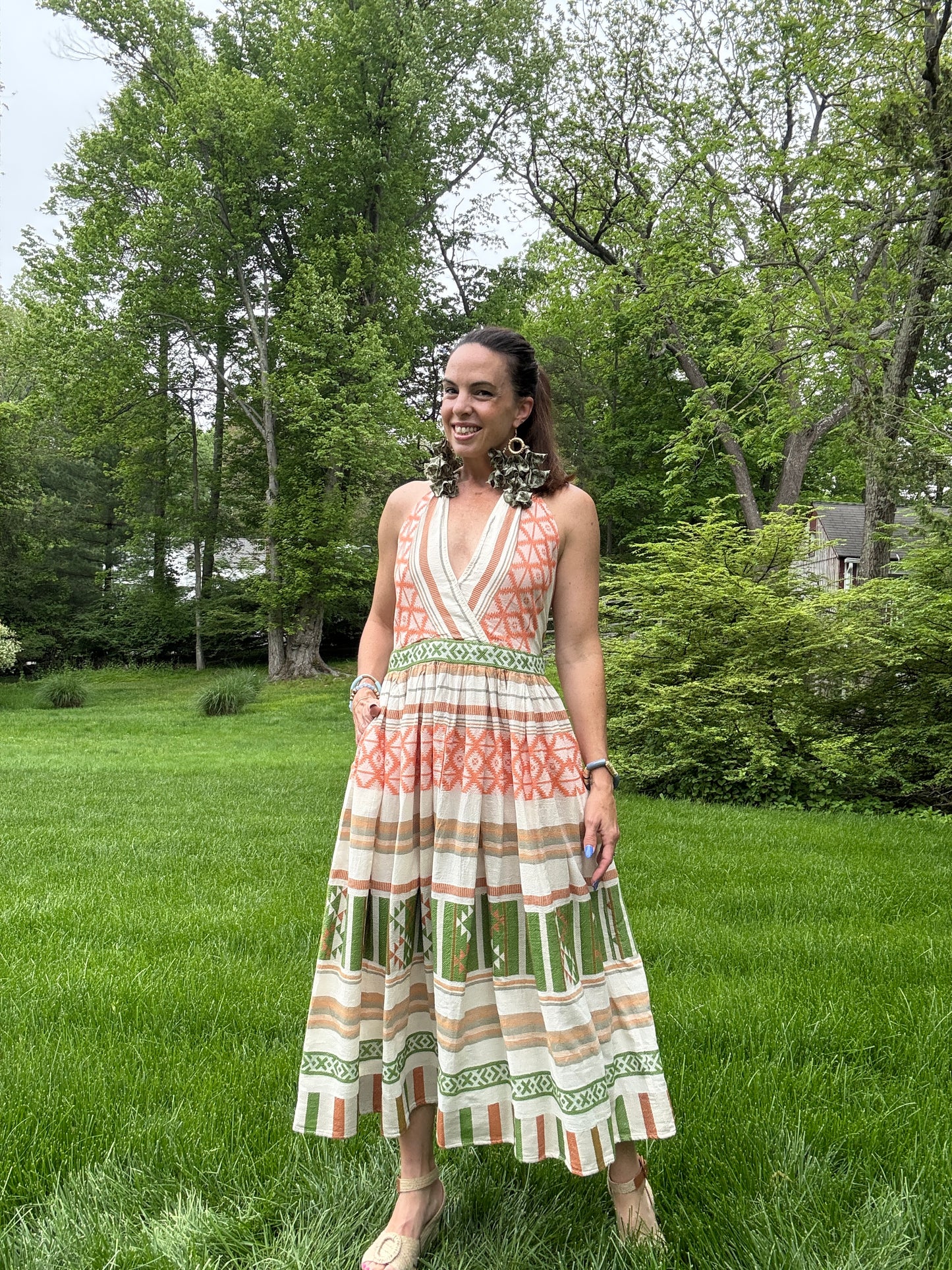 Elena Halter Midi Dress