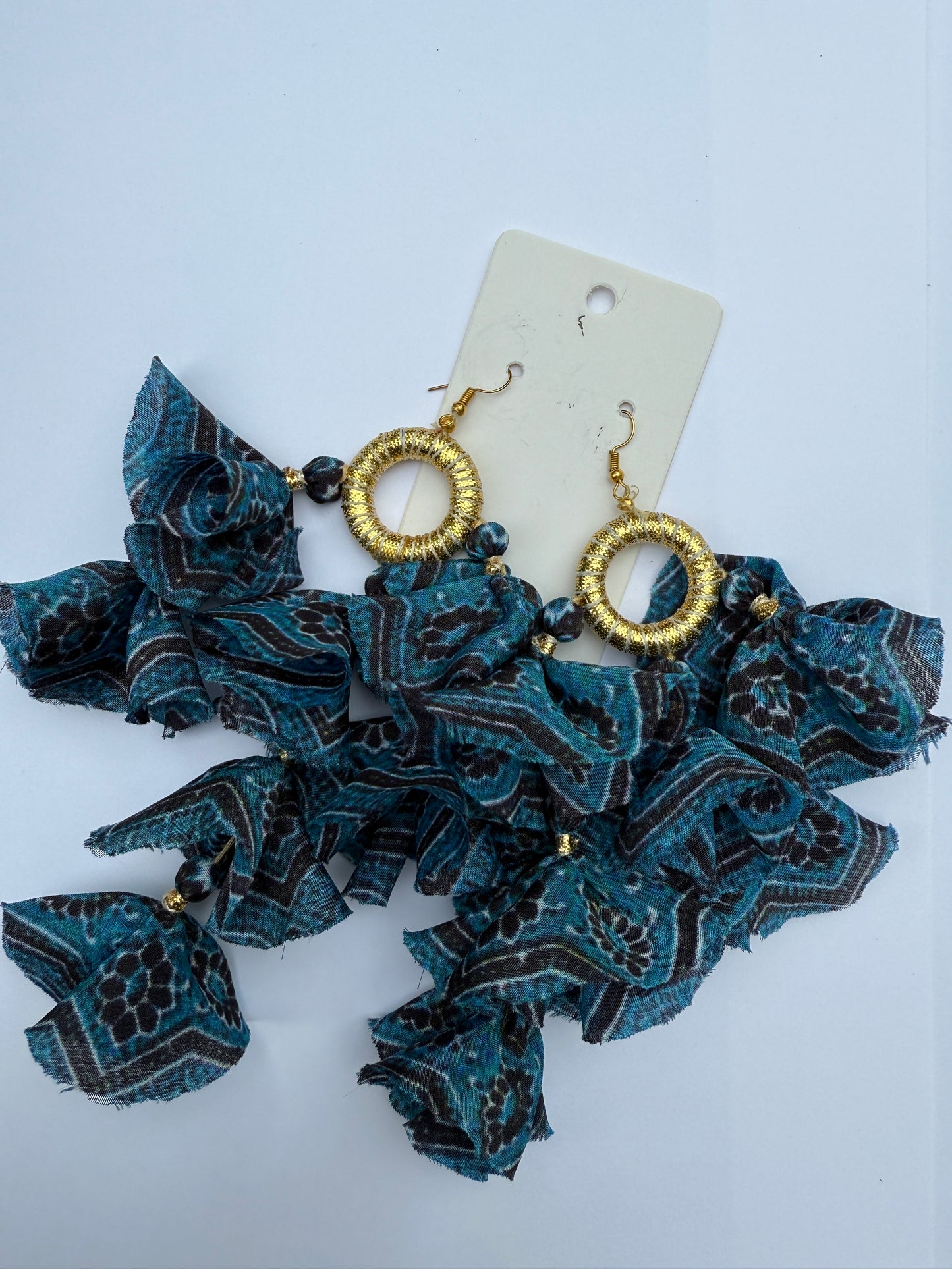 Silk Sari Tassel Earrings
