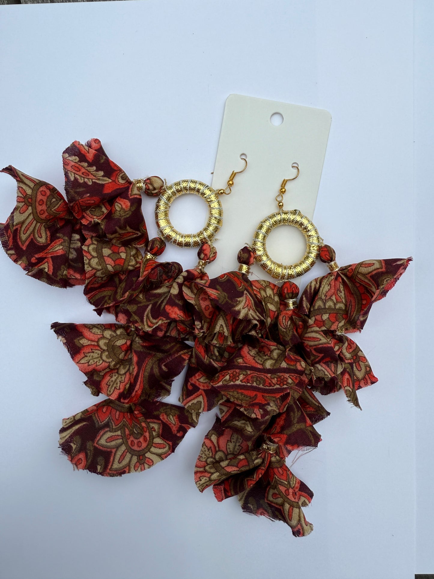 Silk Sari Tassel Earrings