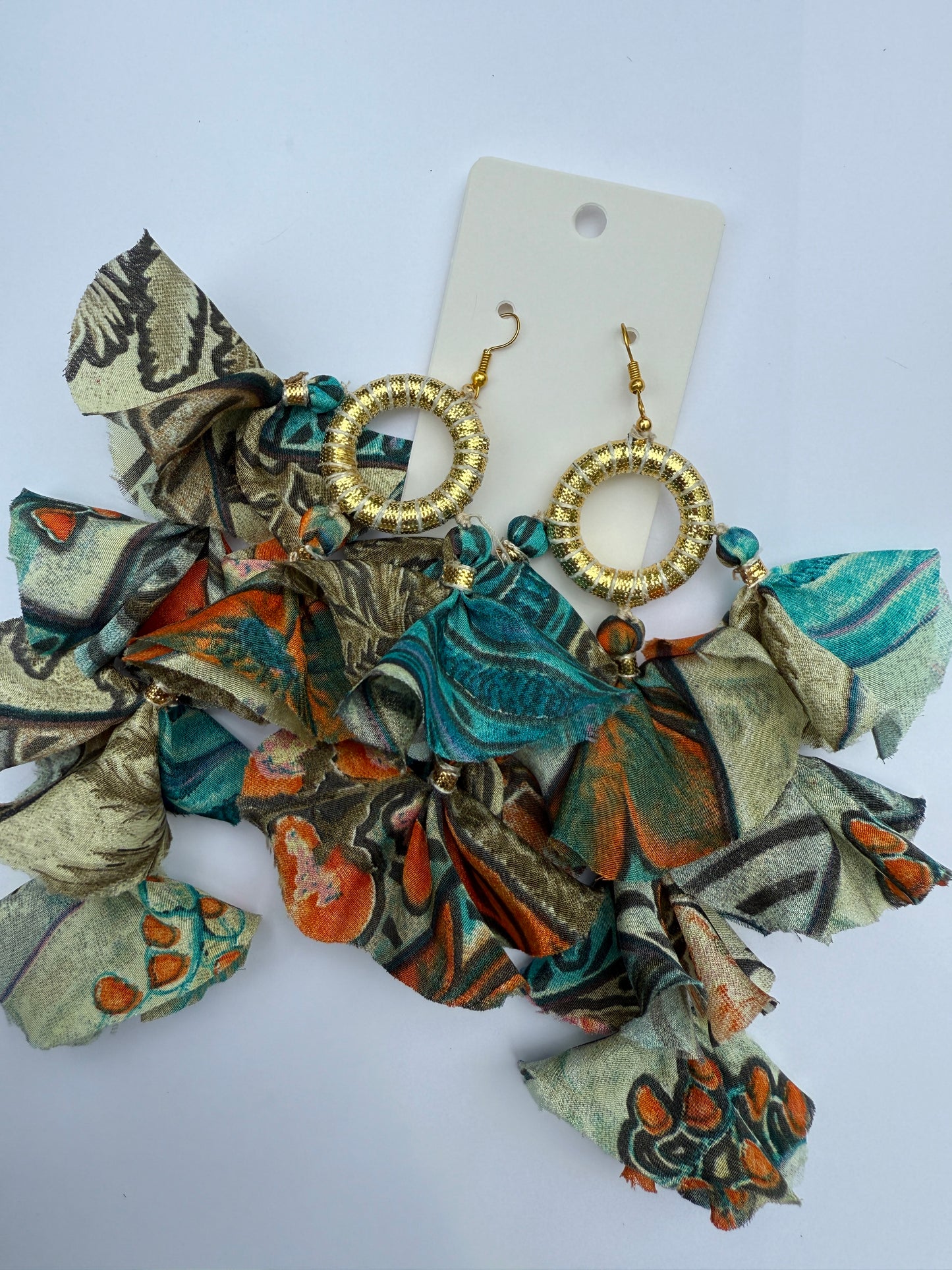 Silk Sari Tassel Earrings