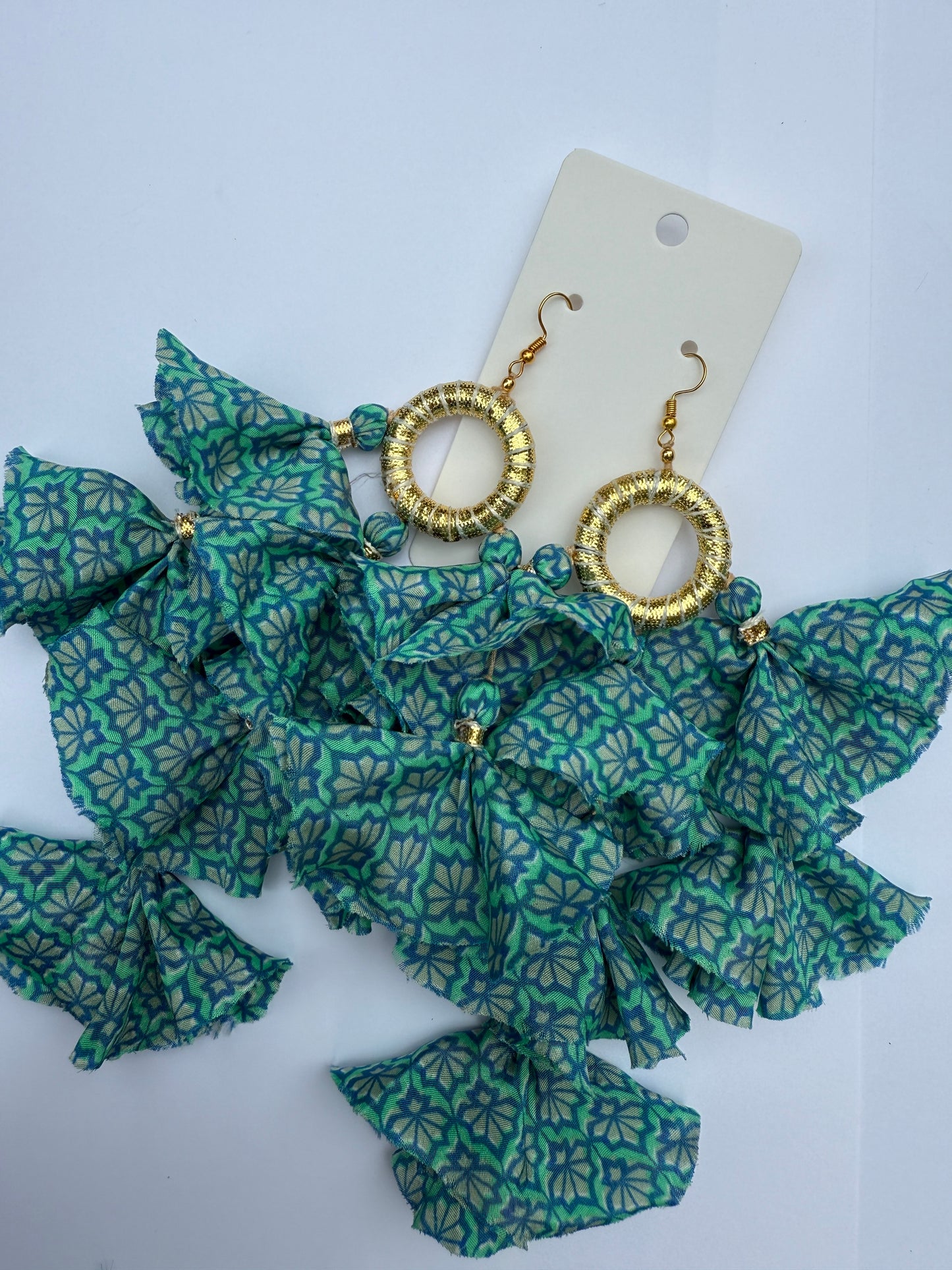 Silk Sari Tassel Earrings