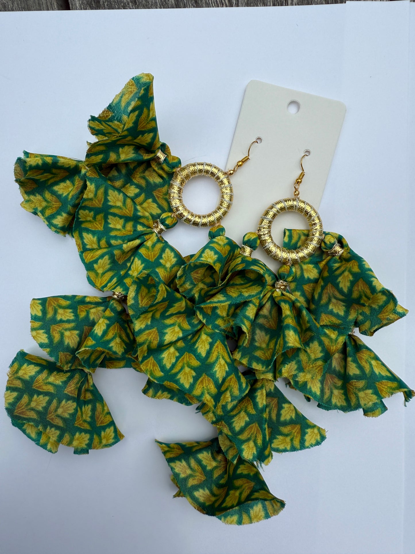 Silk Sari Tassel Earrings