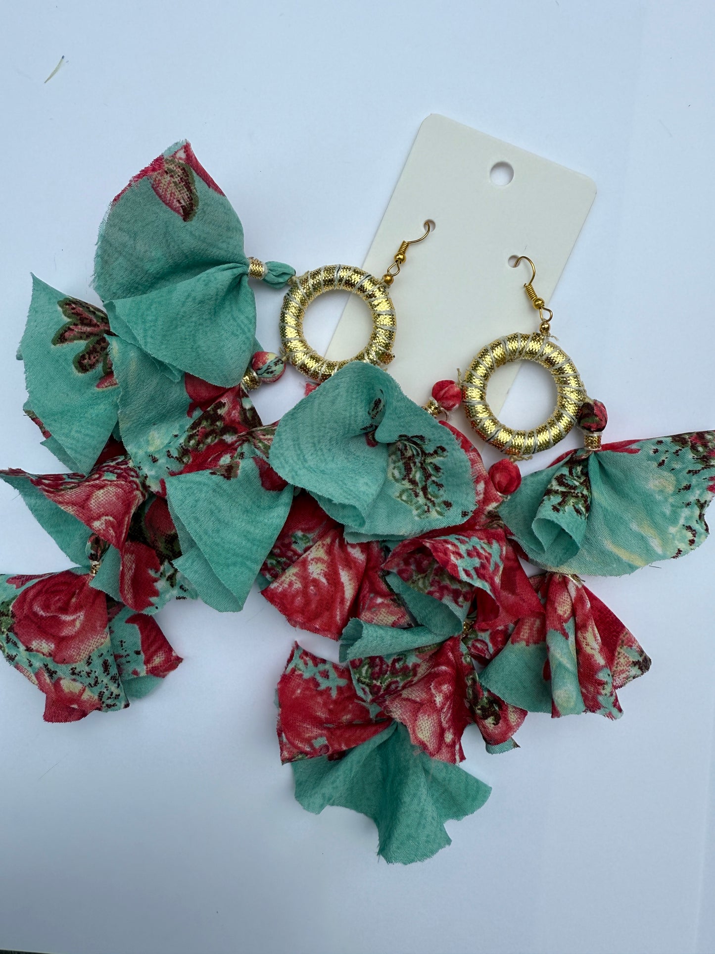 Silk Sari Tassel Earrings