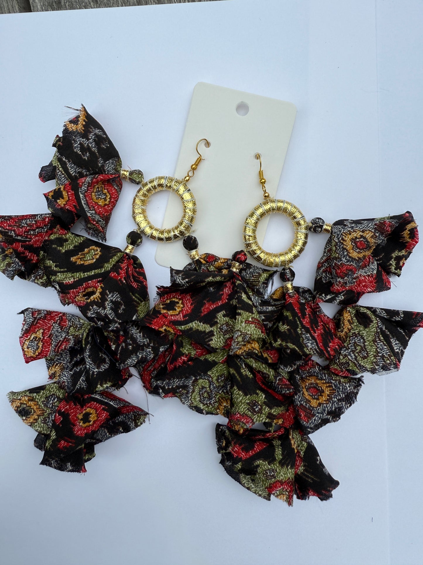 Silk Sari Tassel Earrings