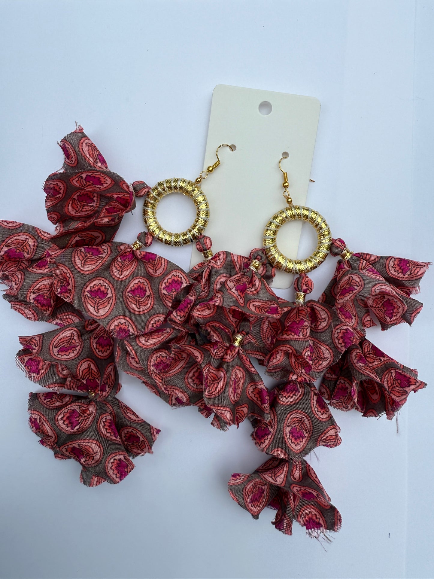 Silk Sari Tassel Earrings