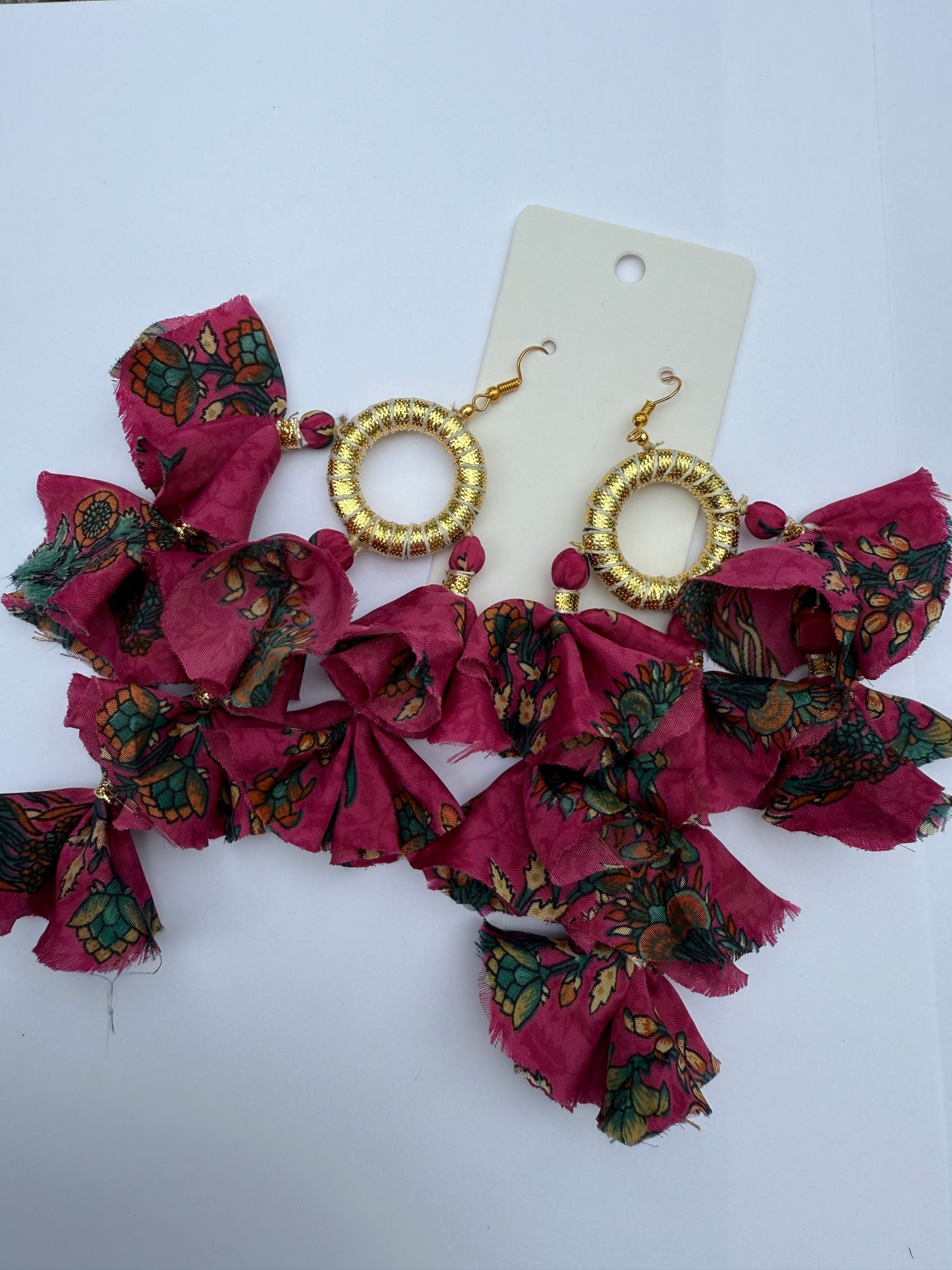 Silk Sari Tassel Earrings