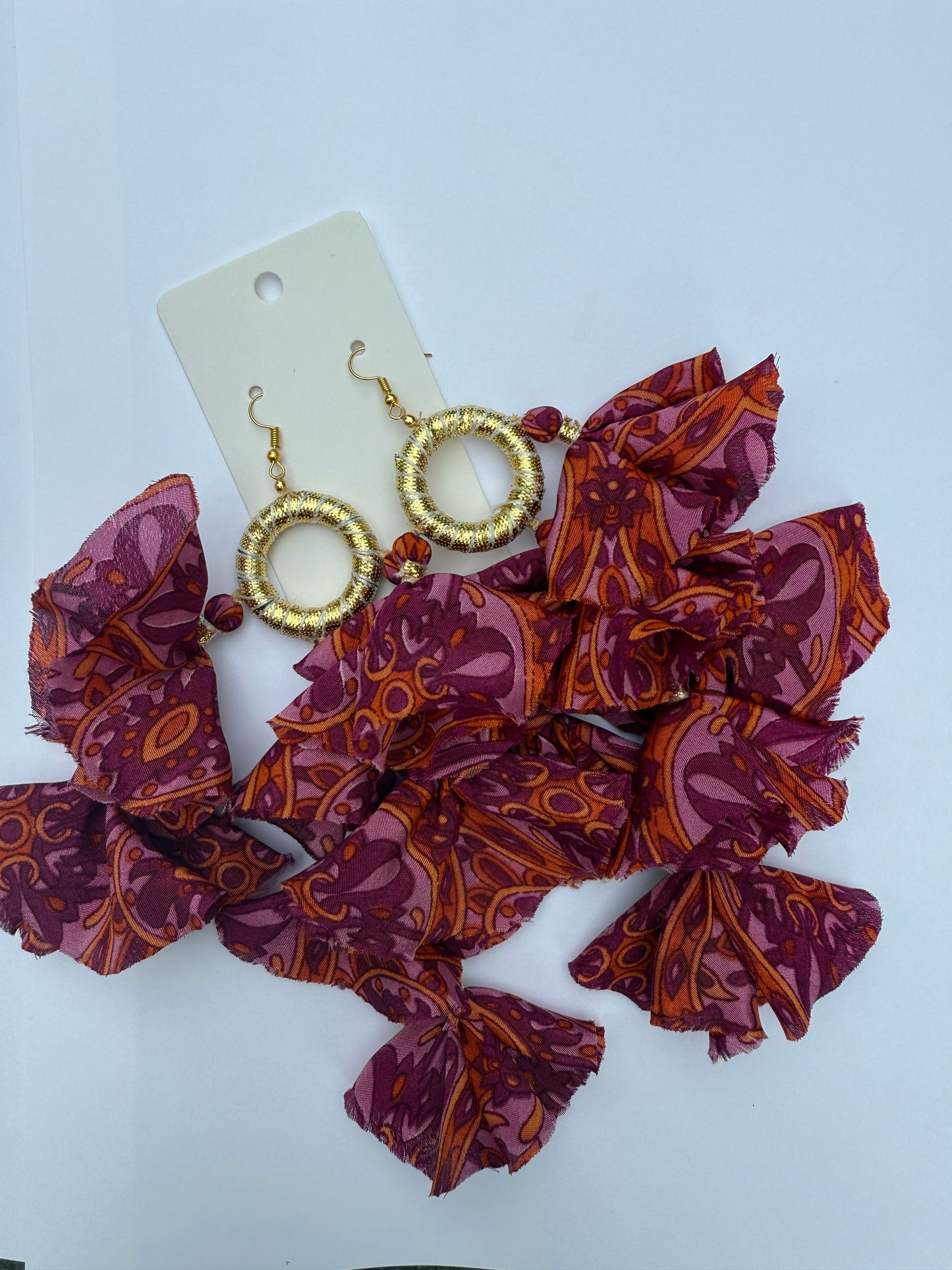 Silk Sari Tassel Earrings