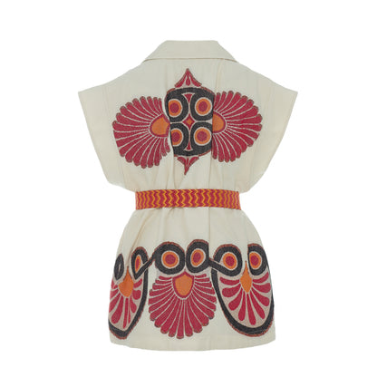 Laughlin Sleeveless Jacquard Jacket