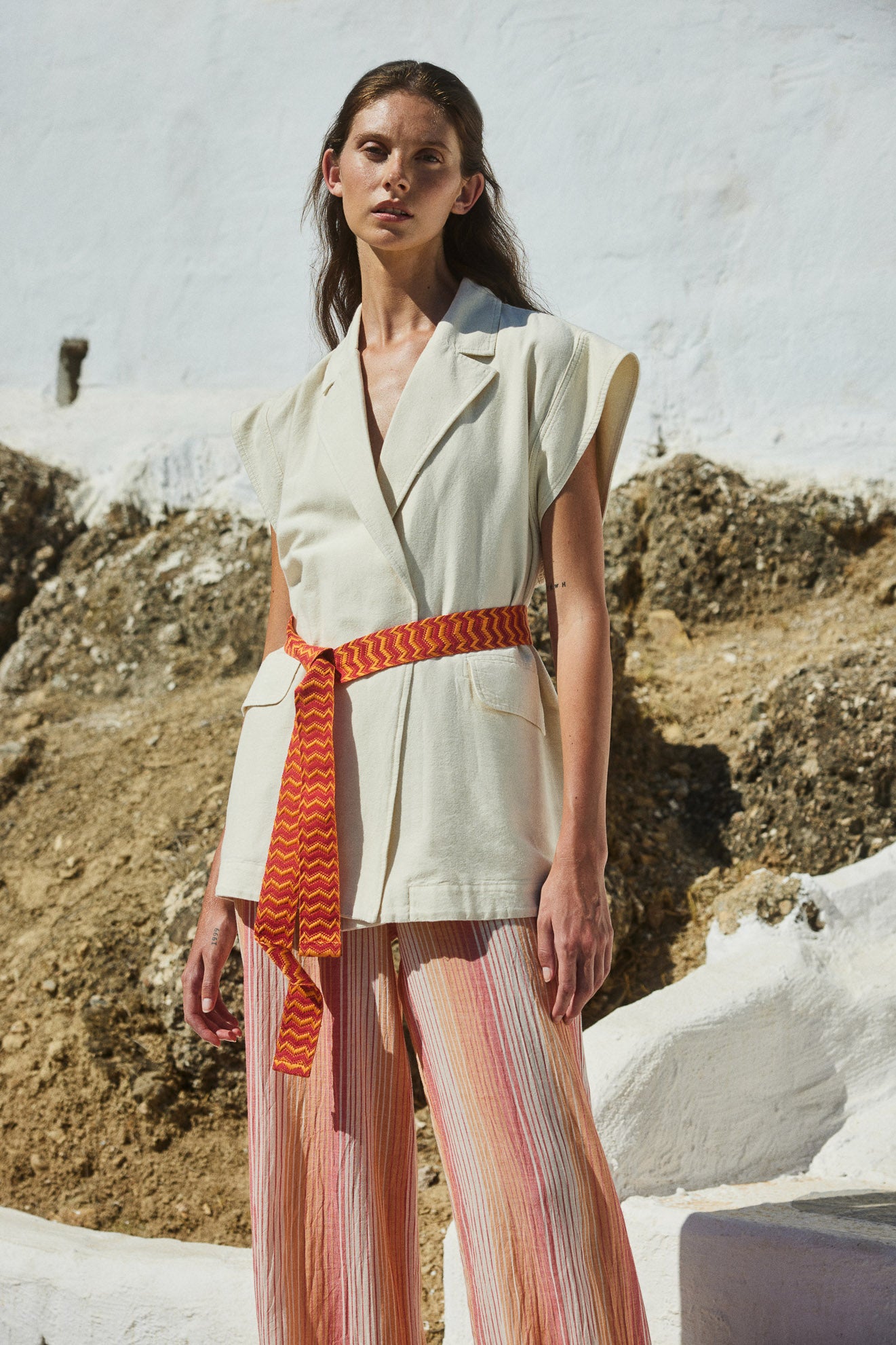 Laughlin Sleeveless Jacquard Jacket