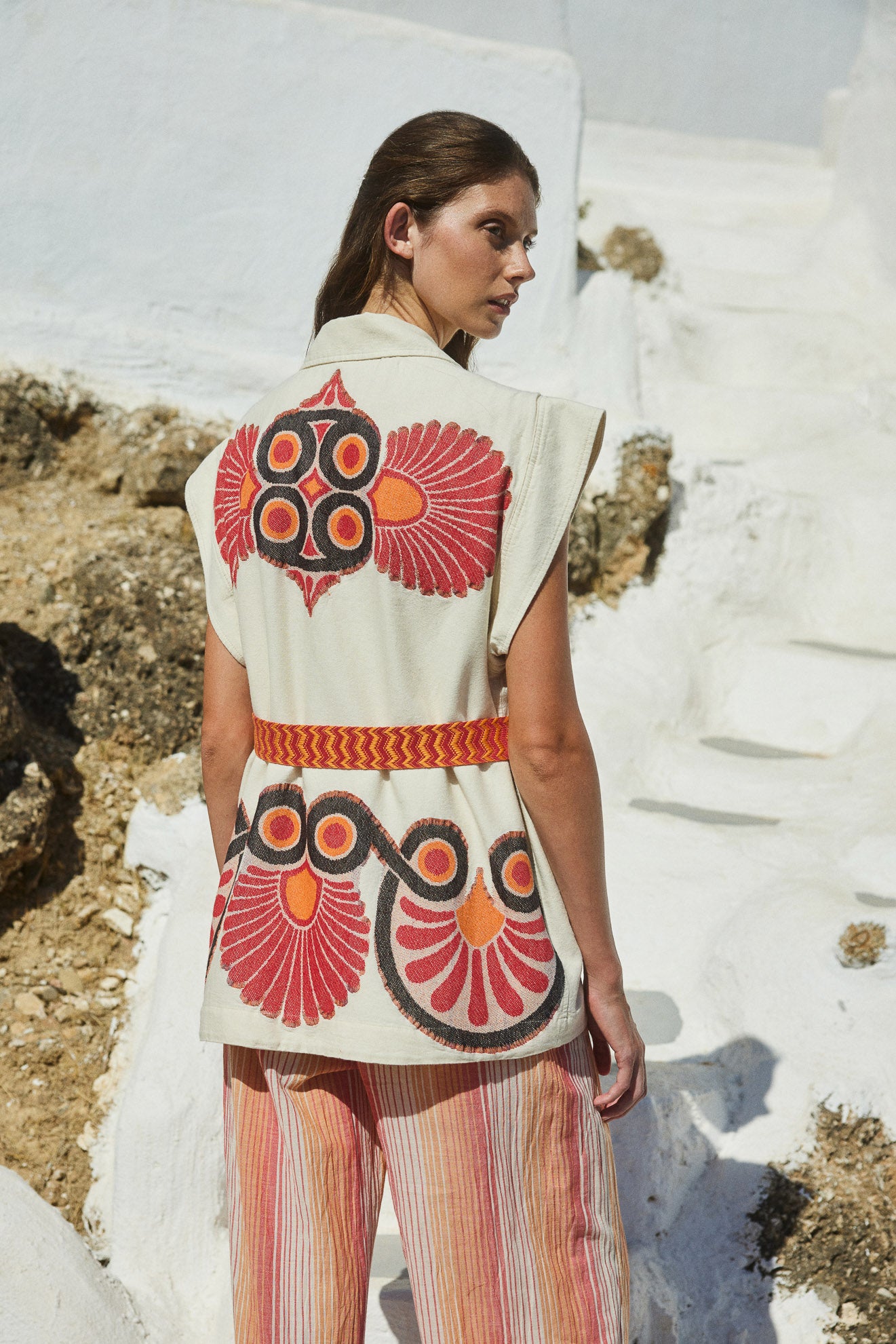 Laughlin Sleeveless Jacquard Jacket
