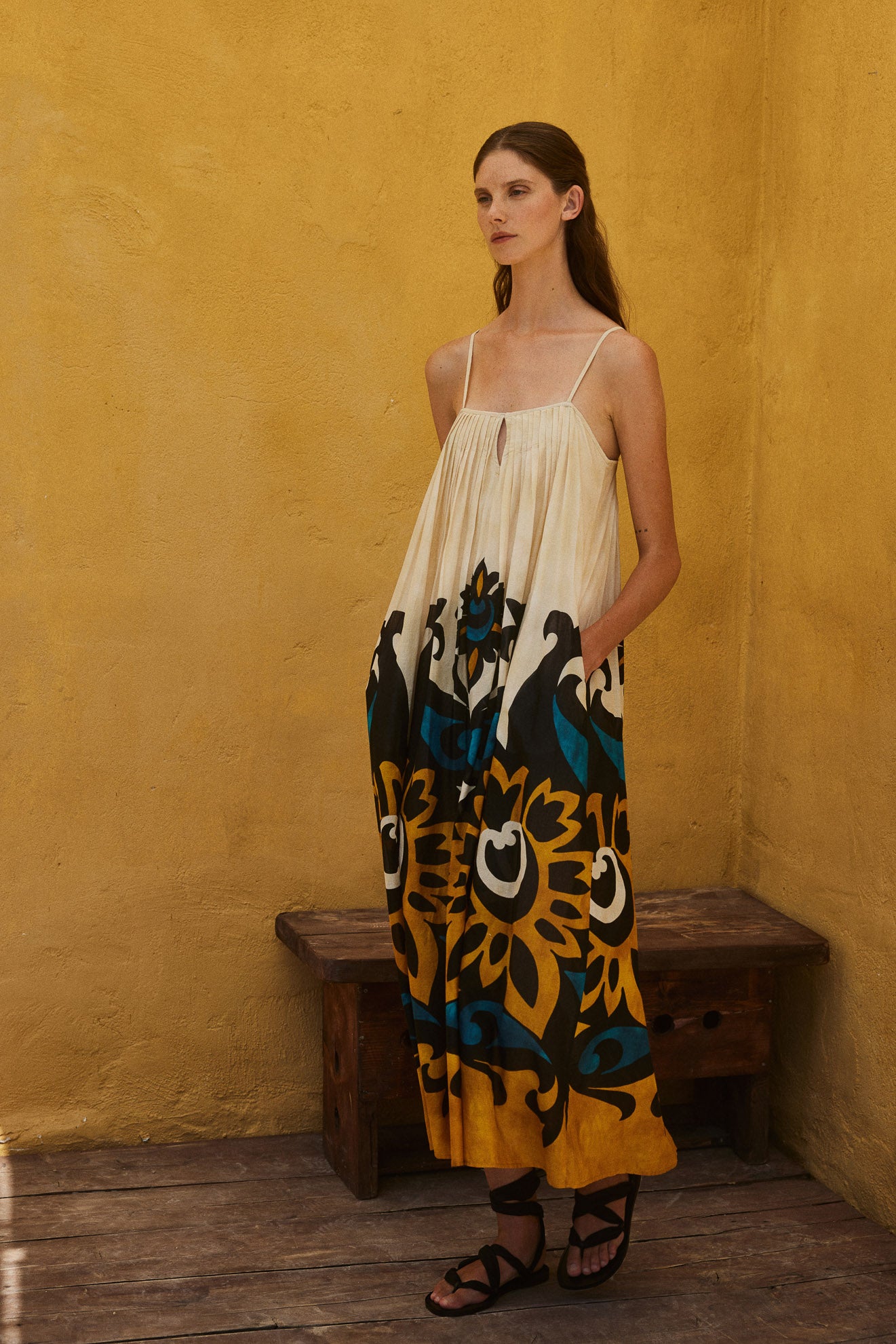 Warmth Spagetti Strap Maxi Cotton Dress