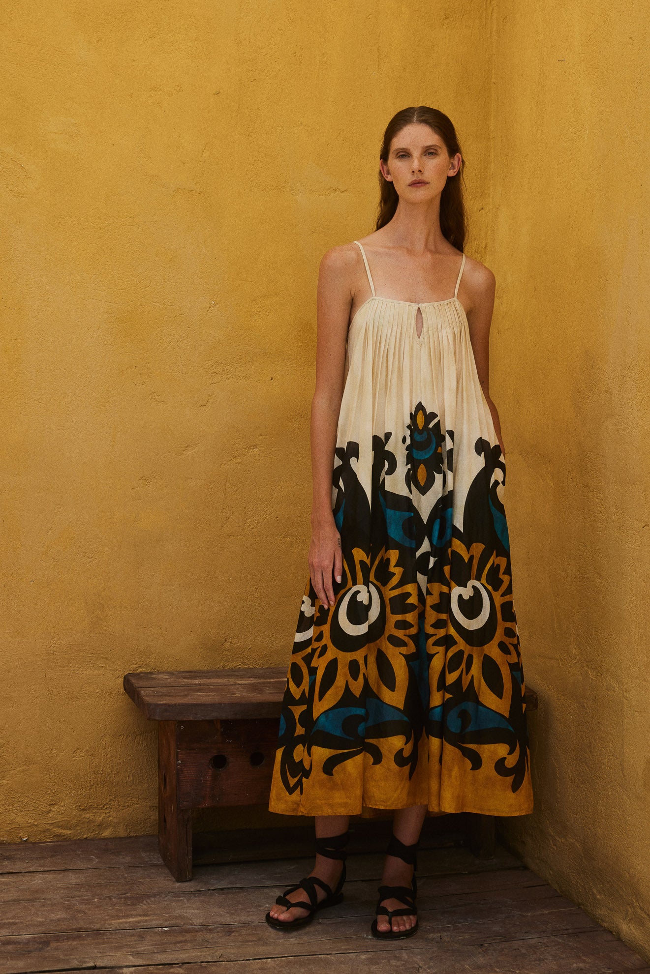 Warmth Spagetti Strap Maxi Cotton Dress