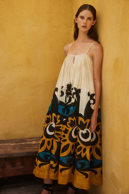 Warmth Spagetti Strap Maxi Cotton Dress