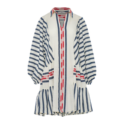 Nifty Nautical Long Sleeve Cotton Dress