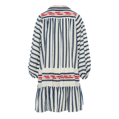 Nifty Nautical Long Sleeve Cotton Dress