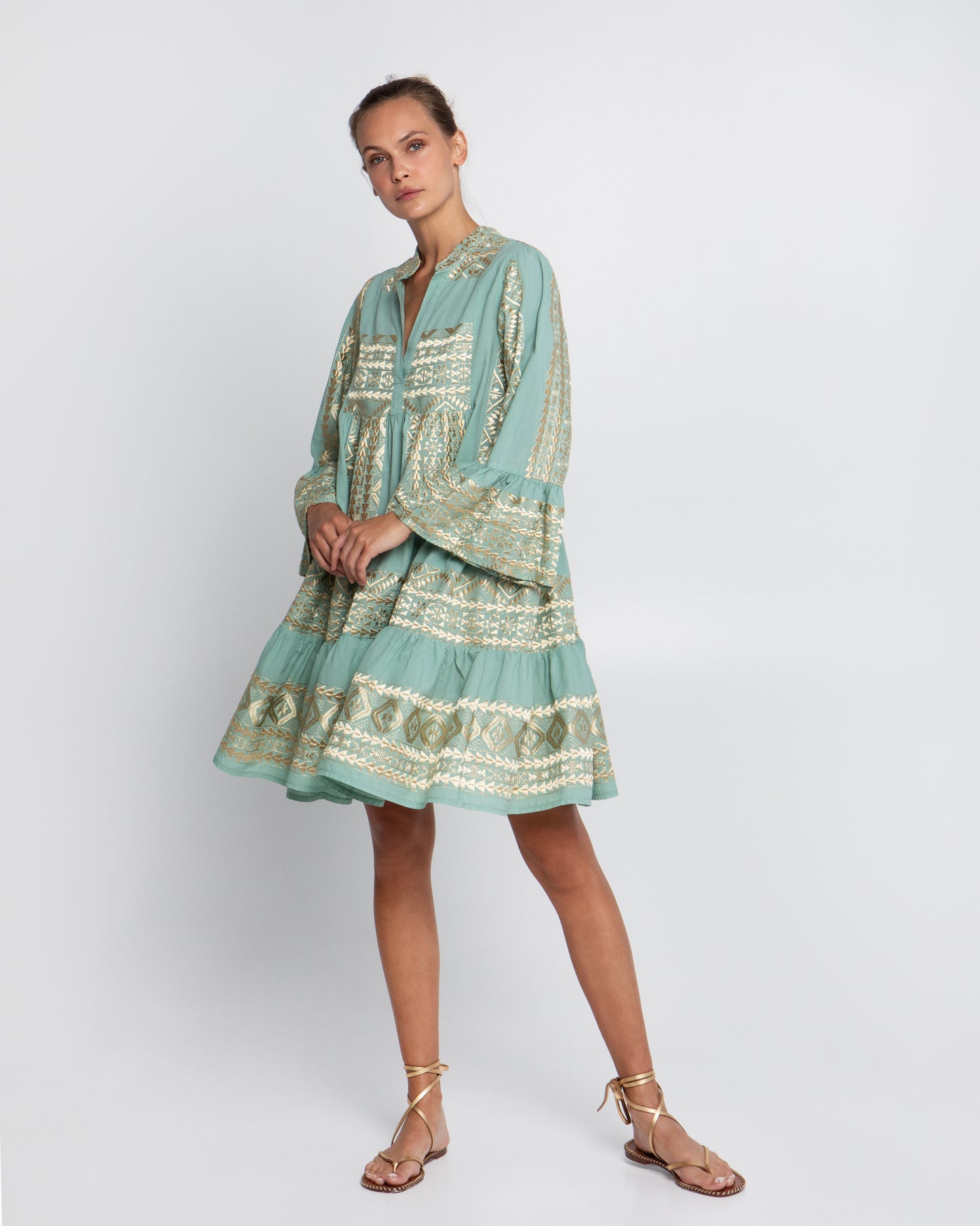 Adrianne Short Ruffle Sleeve Dress