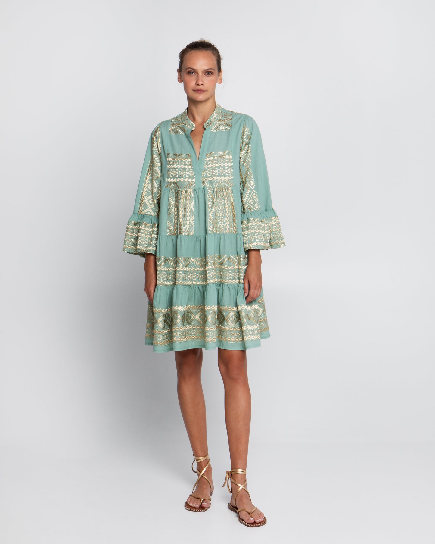 Adrianne Short Ruffle Sleeve Dress