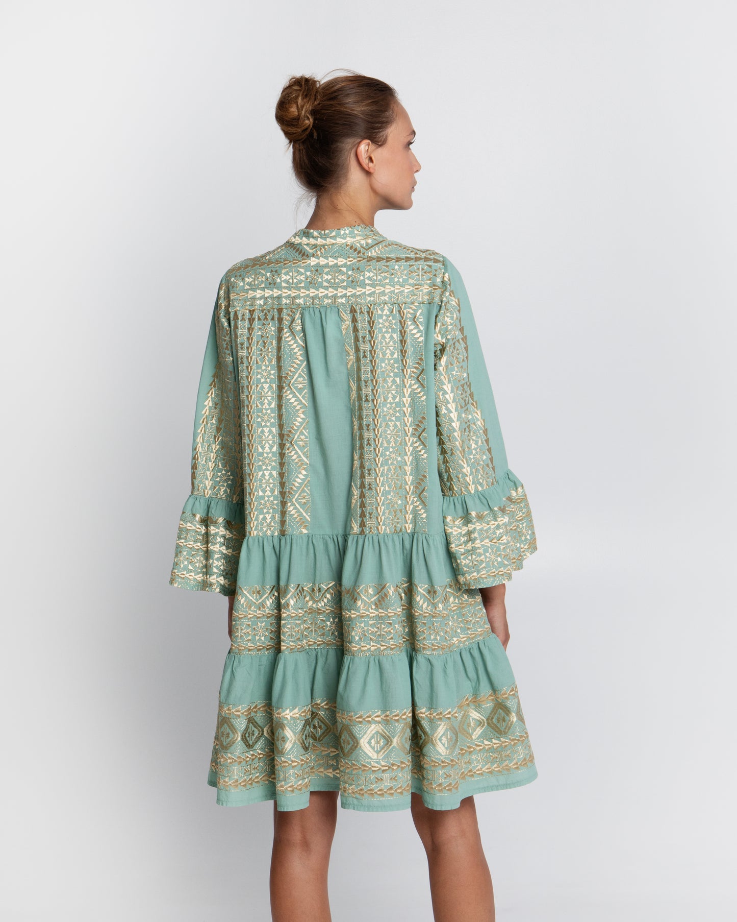 Adrianne Short Ruffle Sleeve Dress