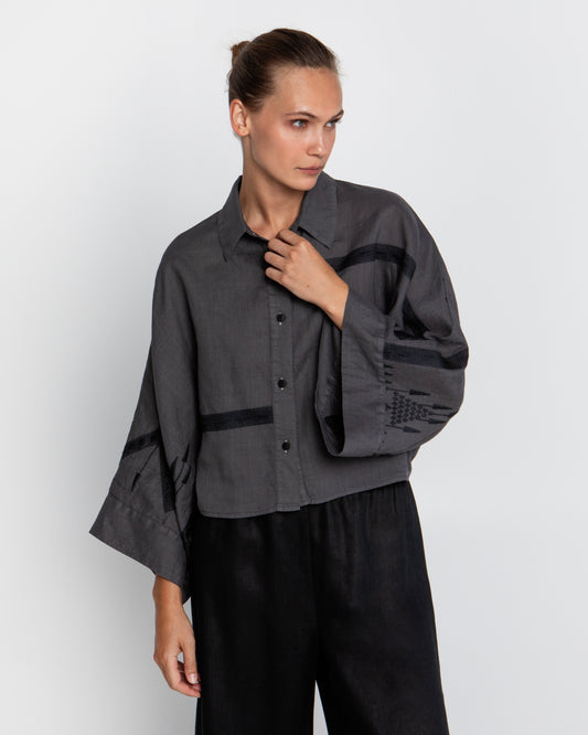 Roots Black Button Down Shirt
