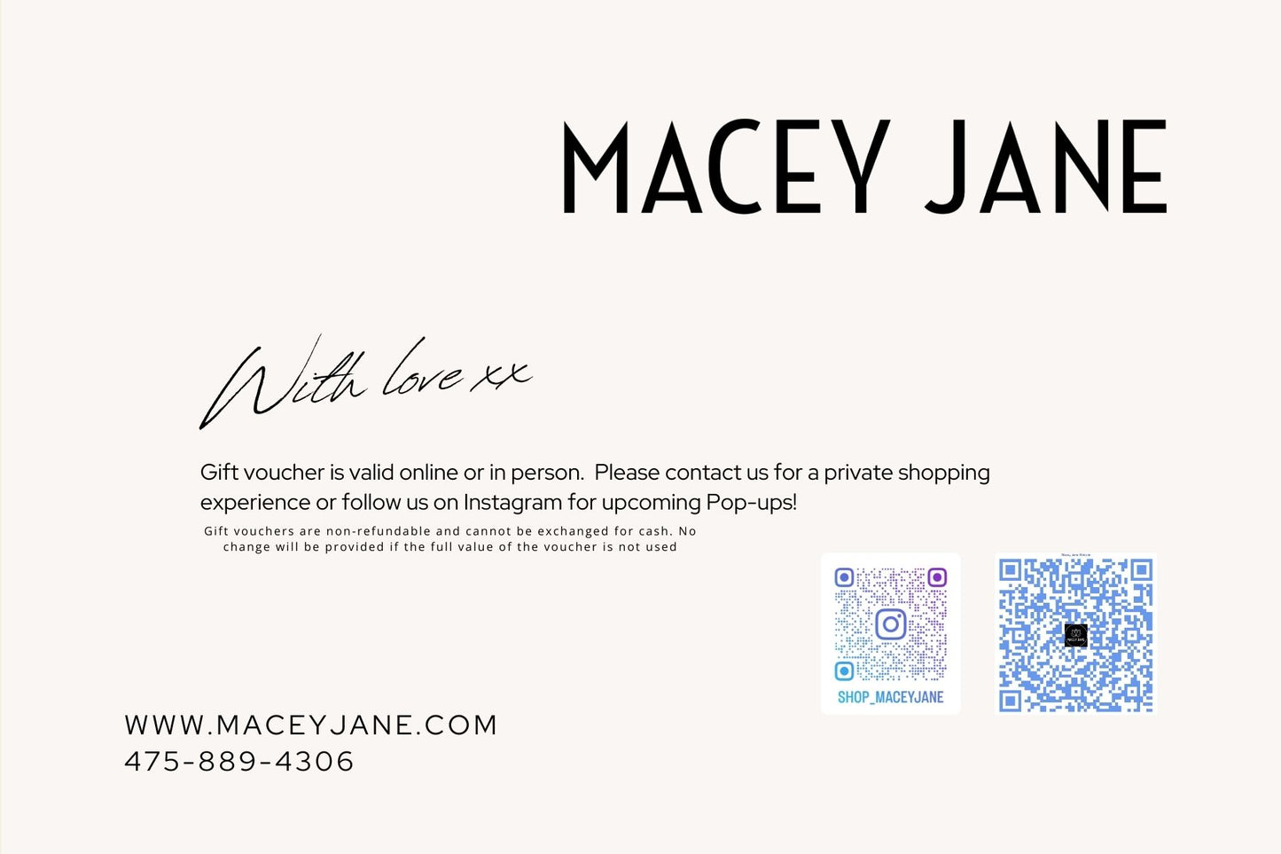 Macey Jane Gift Card – The Perfect Gift for Effortless Elegance