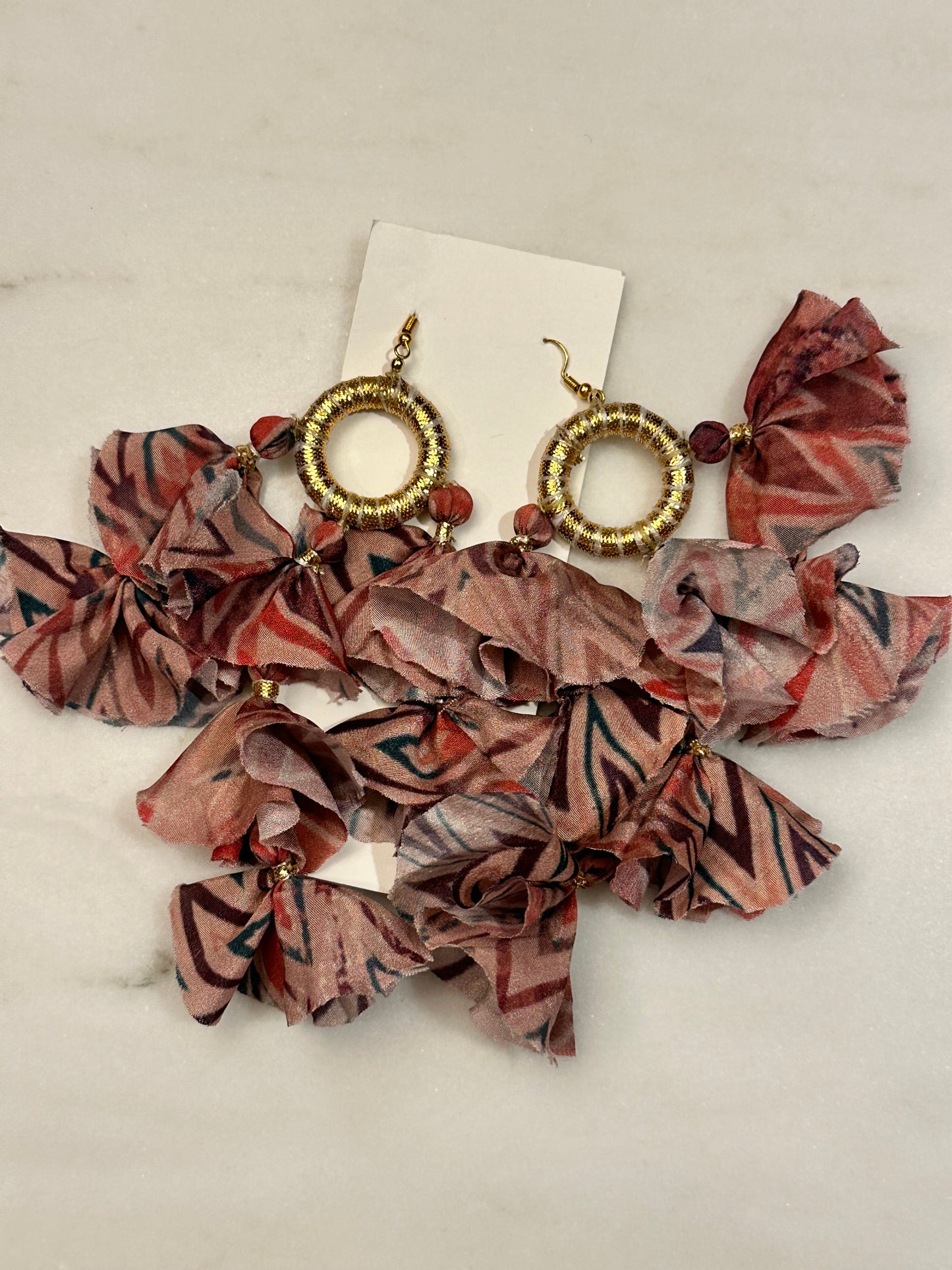 Silk Sari Tassel Earrings