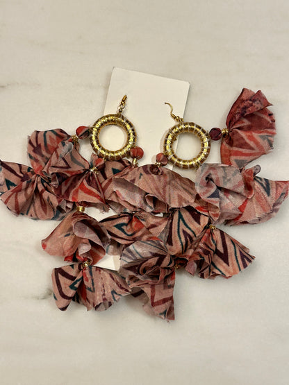 Silk Sari Tassel Earrings