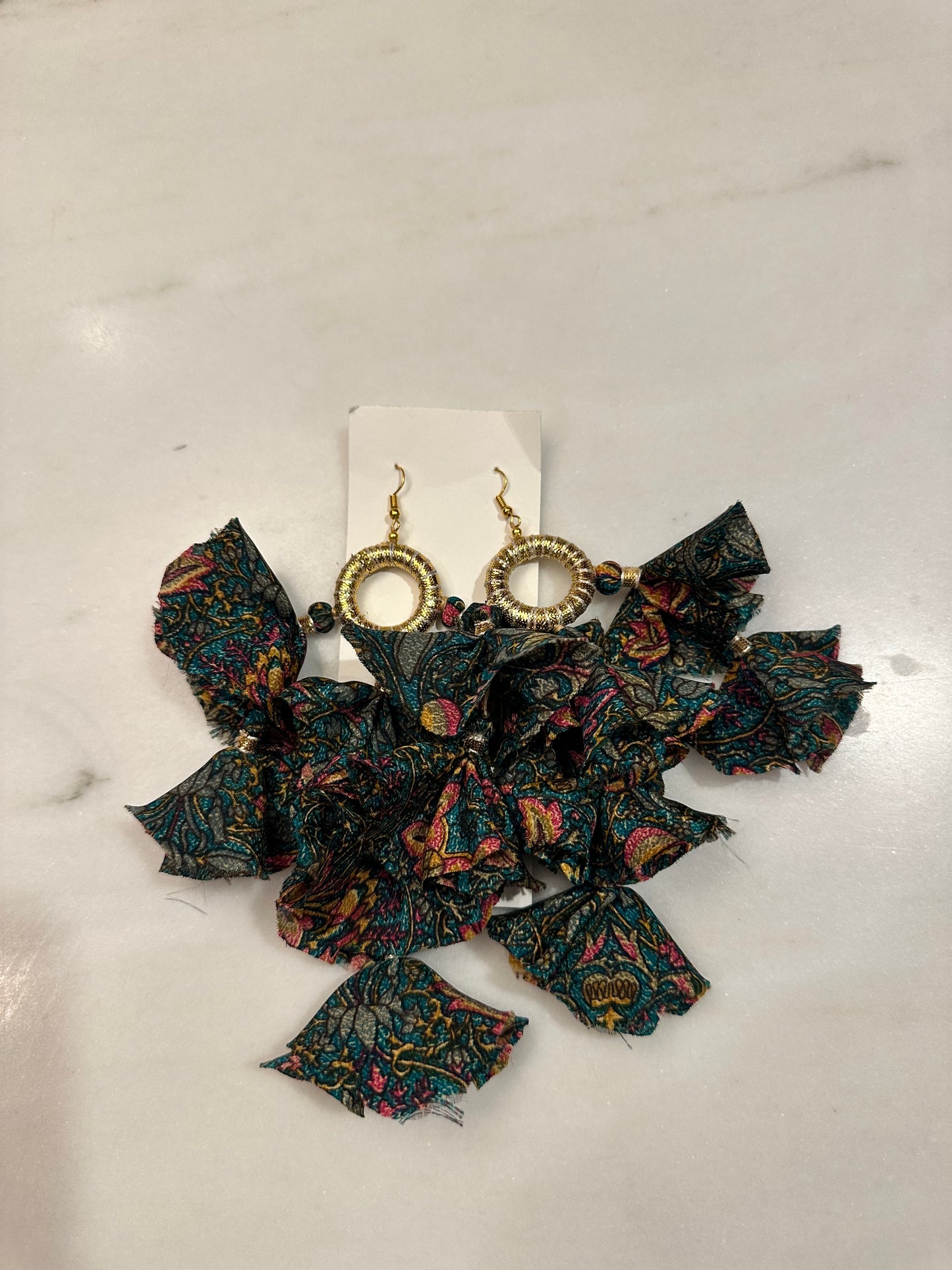 Silk Sari Tassel Earrings