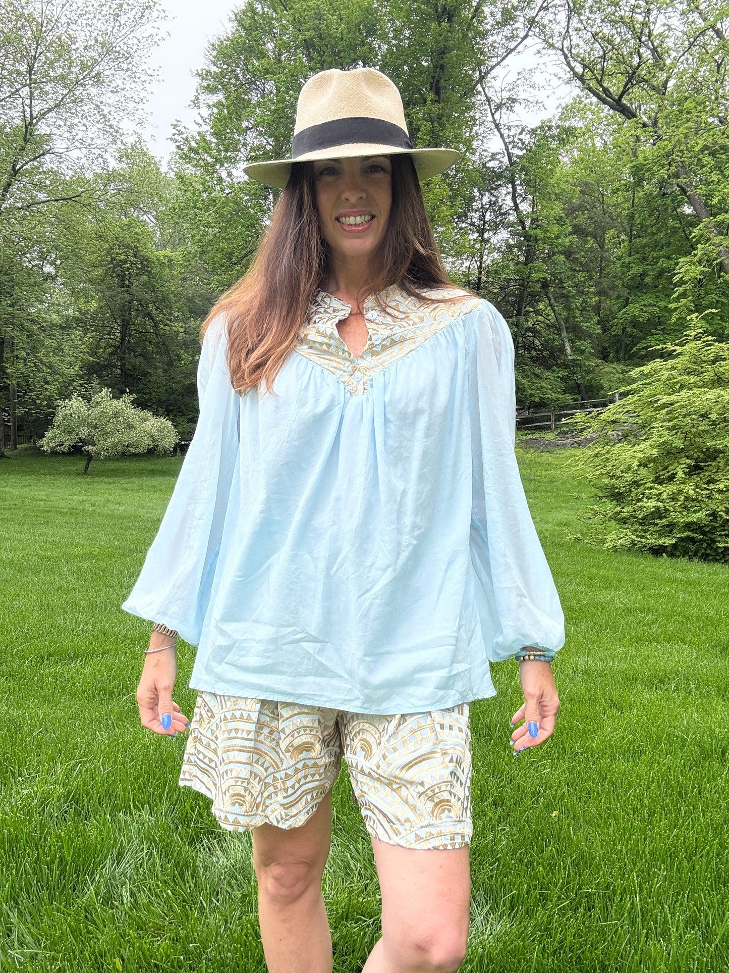 Mao Collar Long Sleeve Shirt