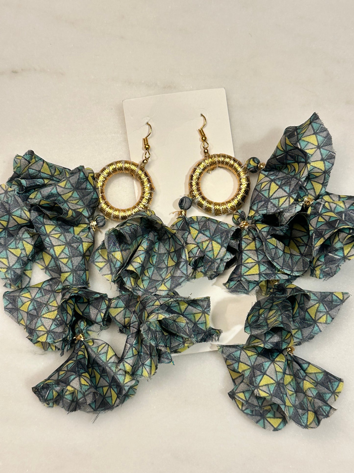 Silk Sari Tassel Earrings