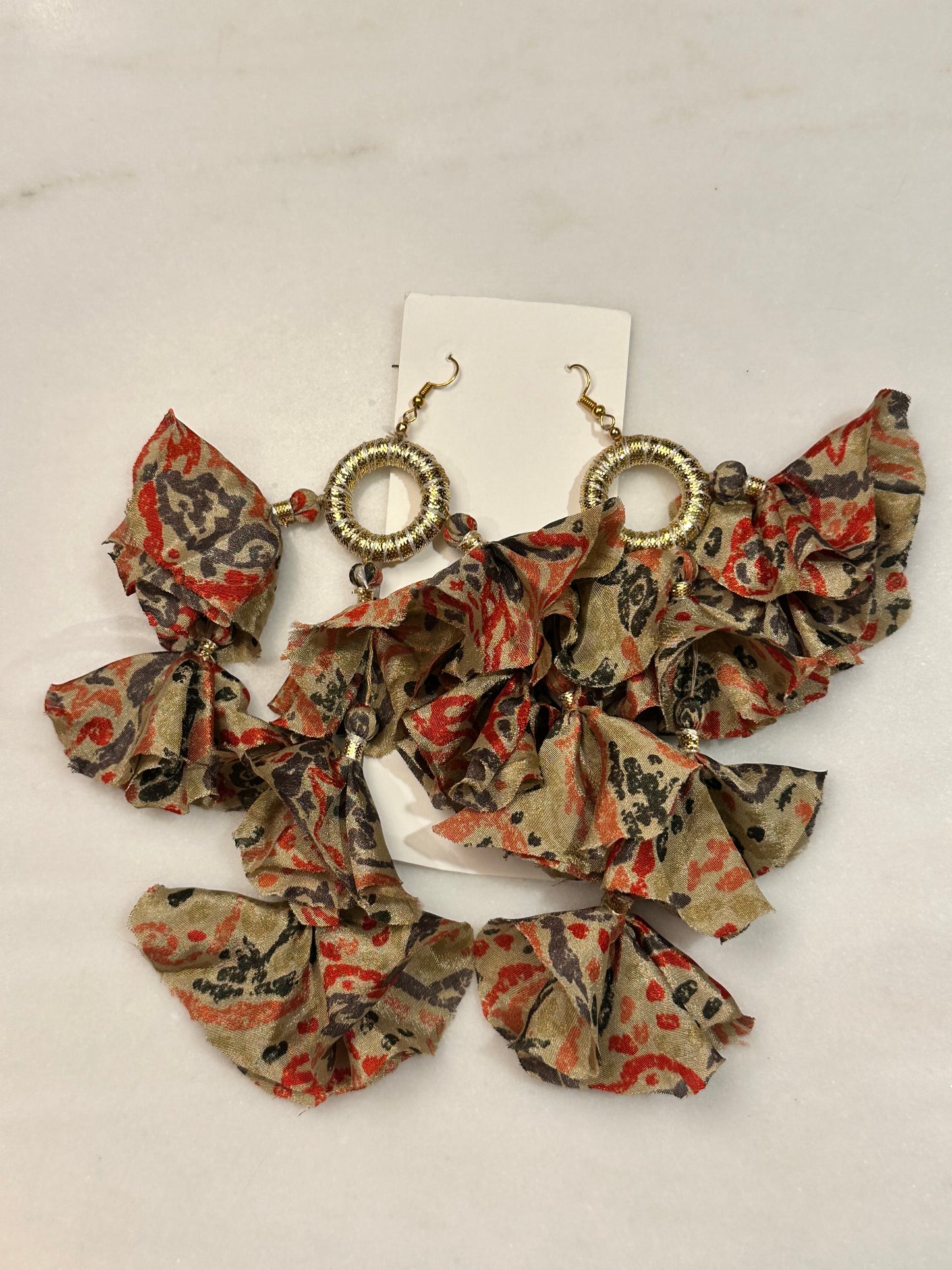Silk Sari Tassel Earrings