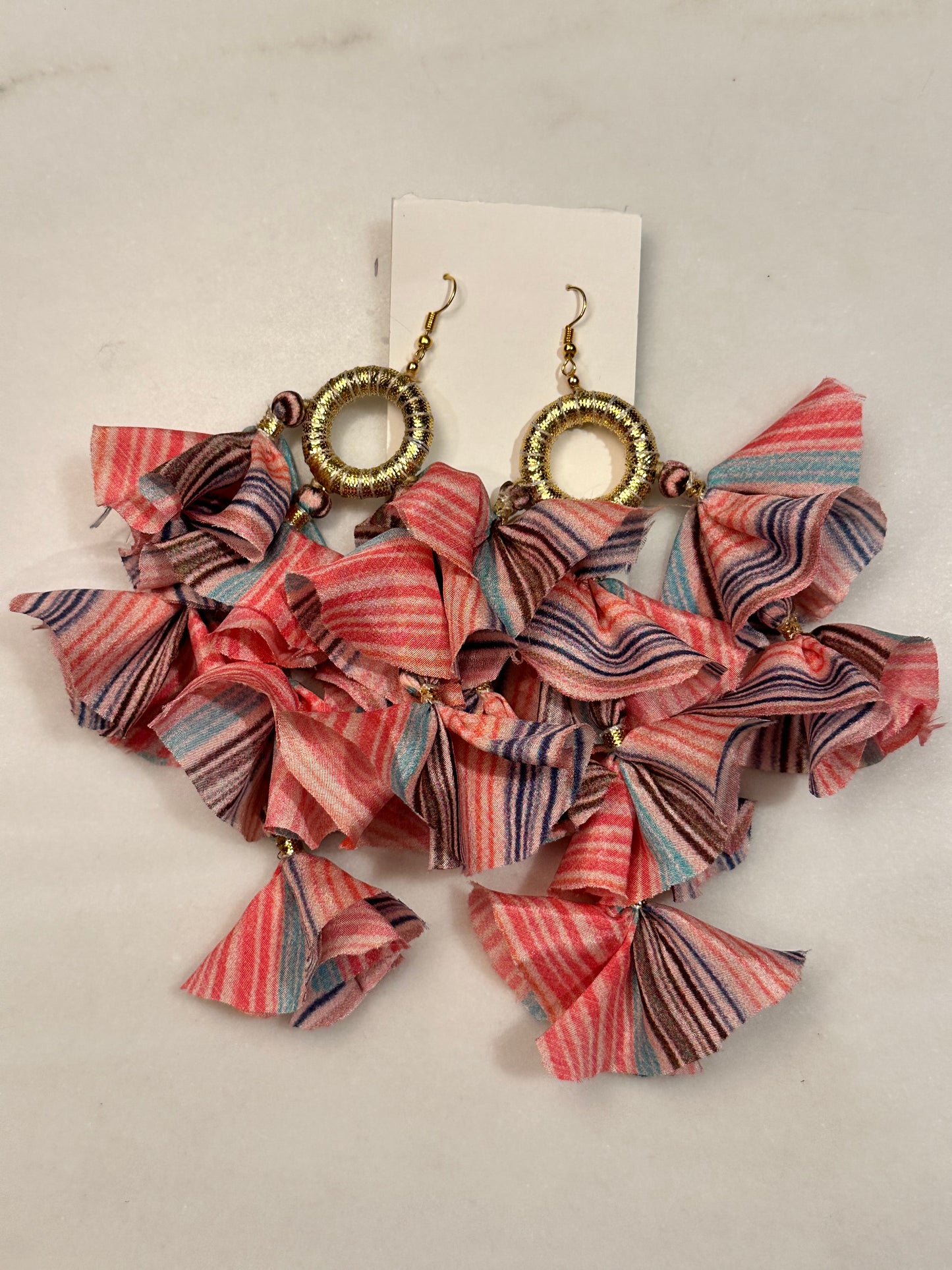 Silk Sari Tassel Earrings