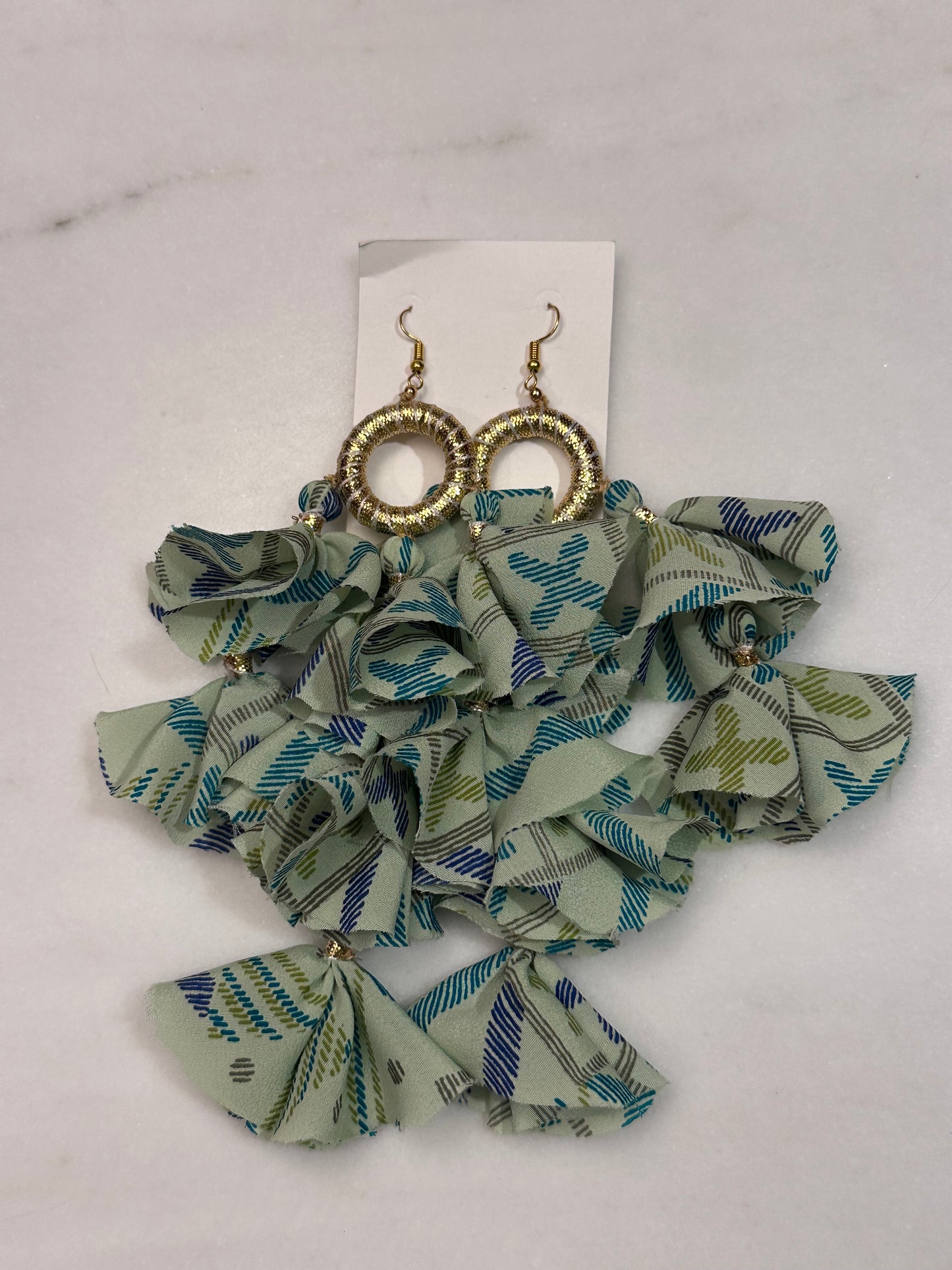 Silk Sari Tassel Earrings