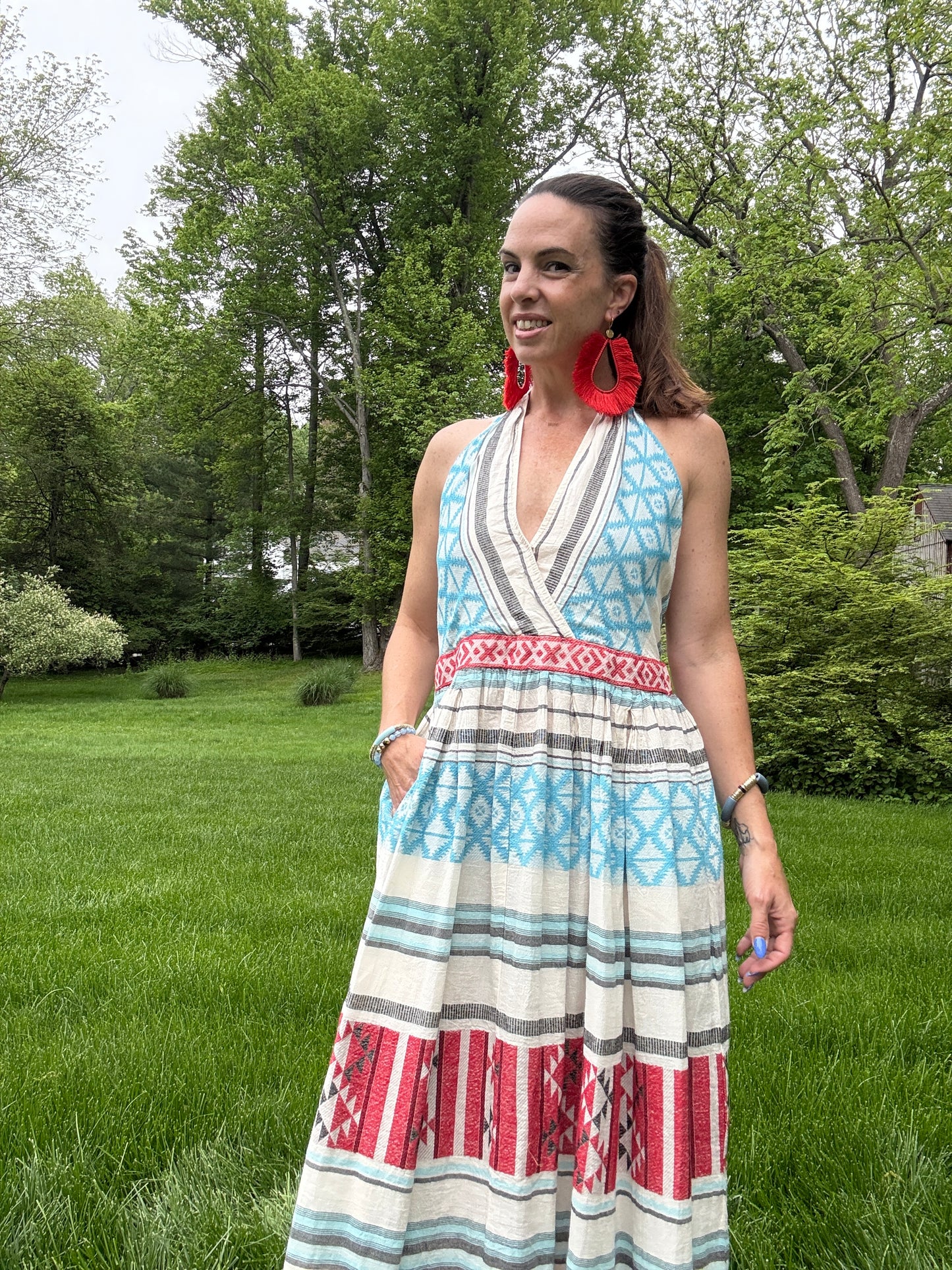 Elena Halter Midi Dress
