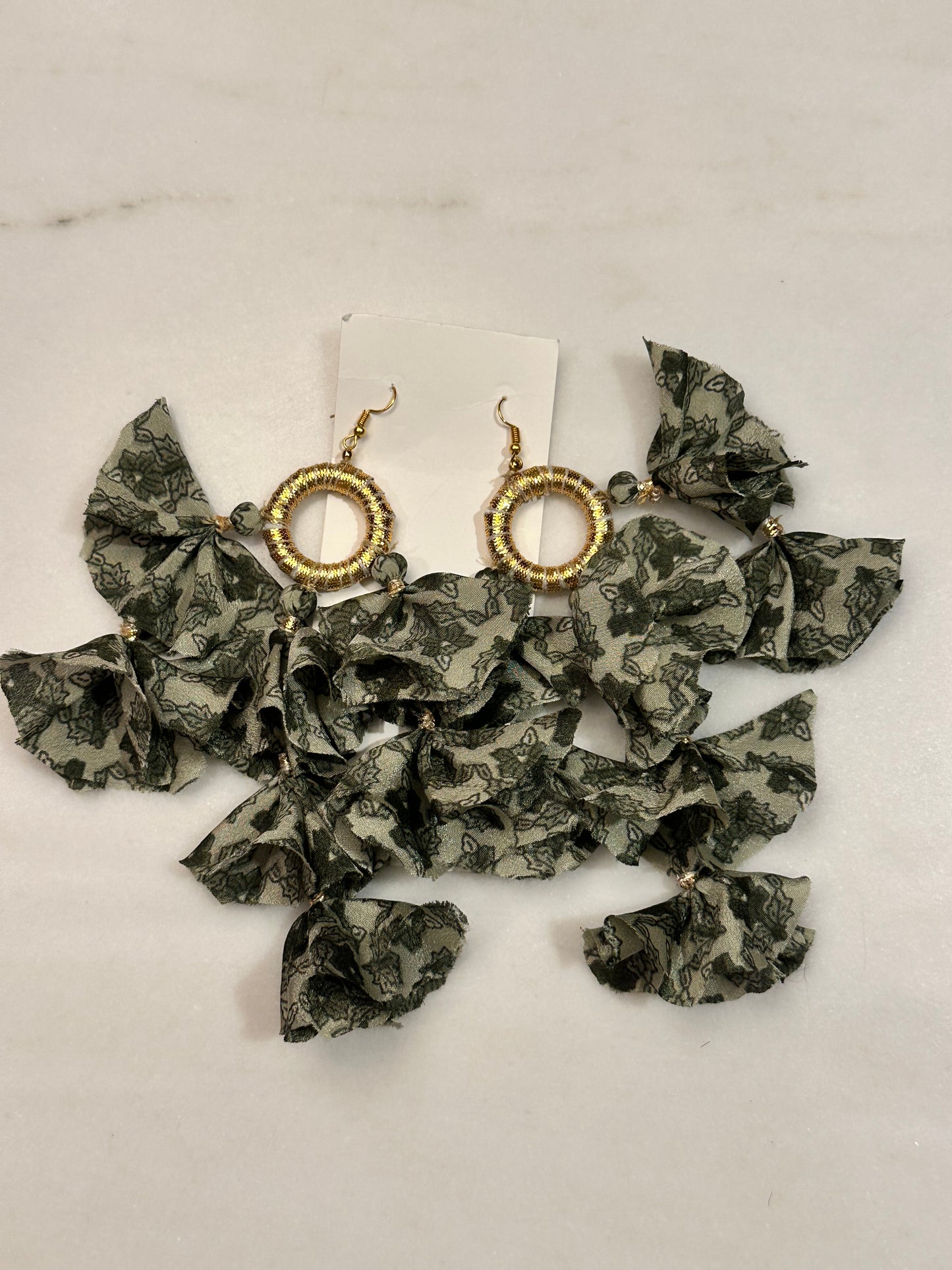 Silk Sari Tassel Earrings