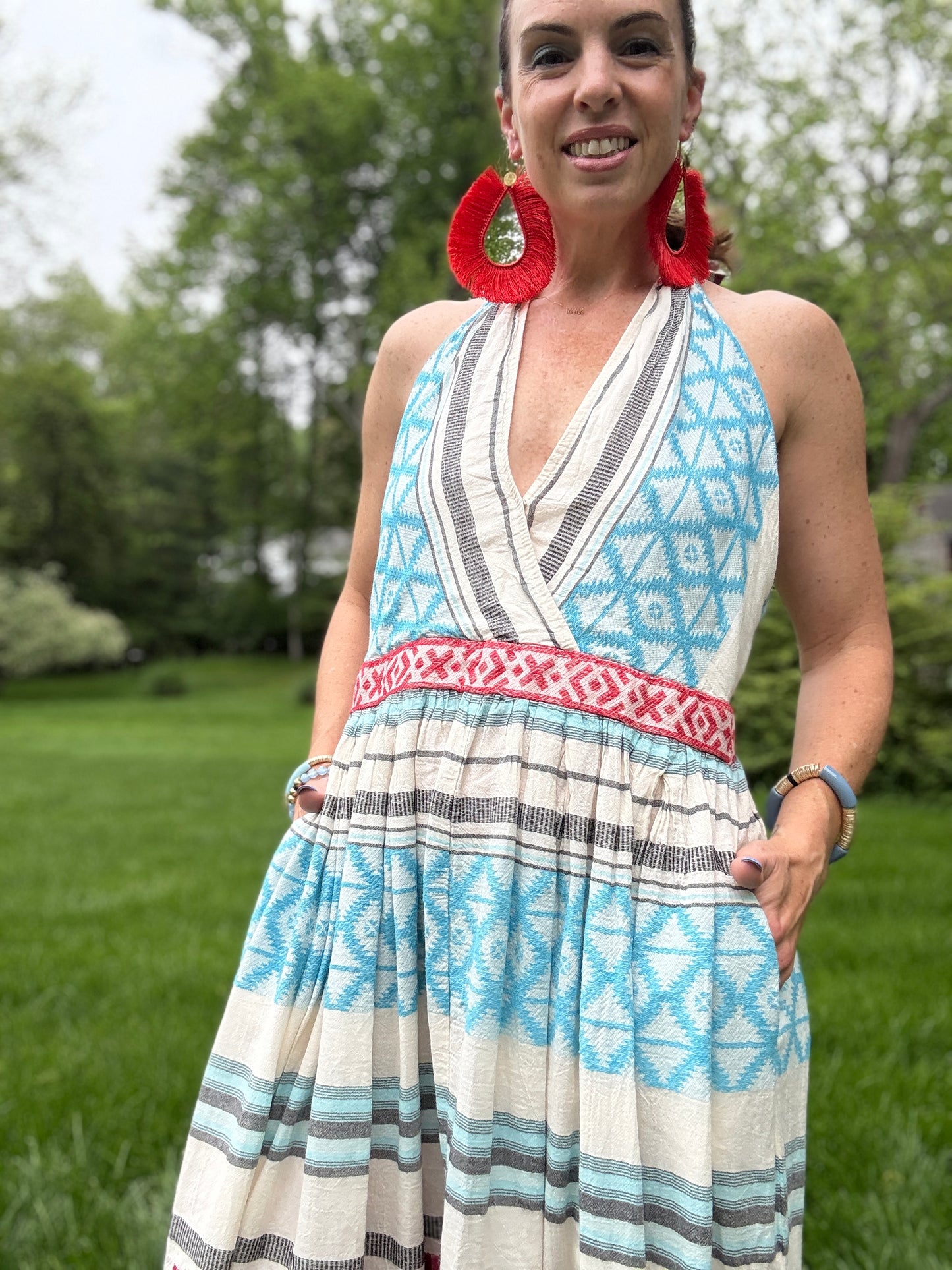 Elena Halter Midi Dress