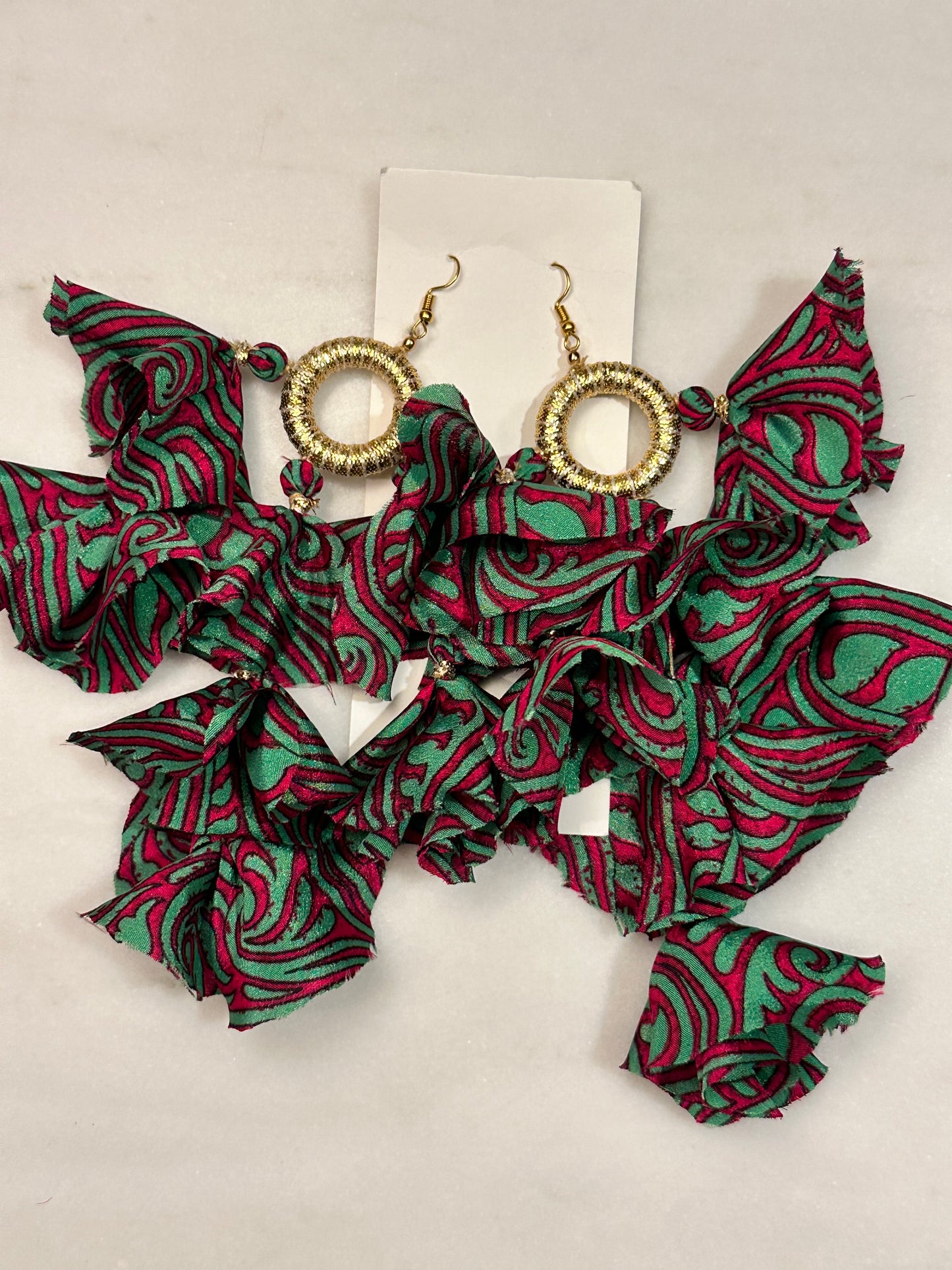 Silk Sari Tassel Earrings