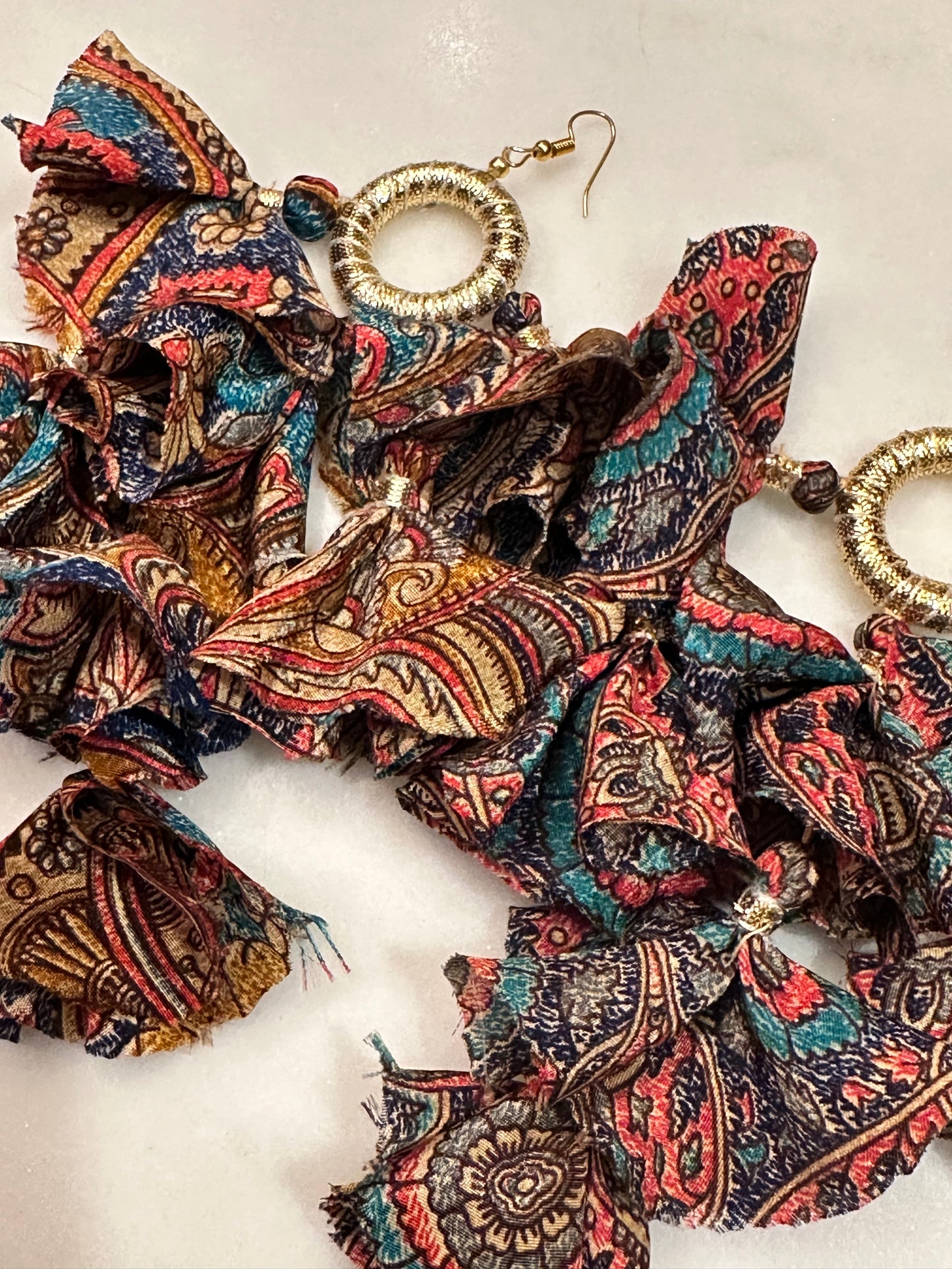 Silk Sari Tassel Earrings