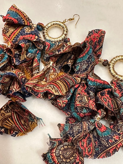 Silk Sari Tassel Earrings