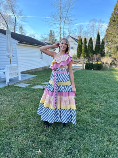 Cora Ruffled One Shoulder Maxi Dress
