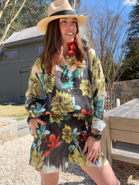 Mona Floral Linen Shirt