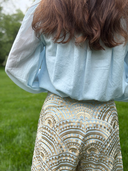 Mao Collar Long Sleeve Shirt