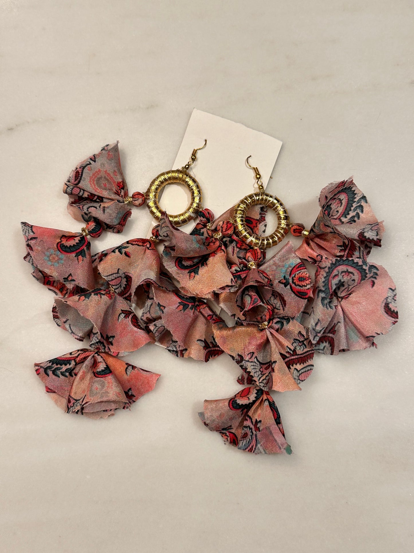 Silk Sari Tassel Earrings